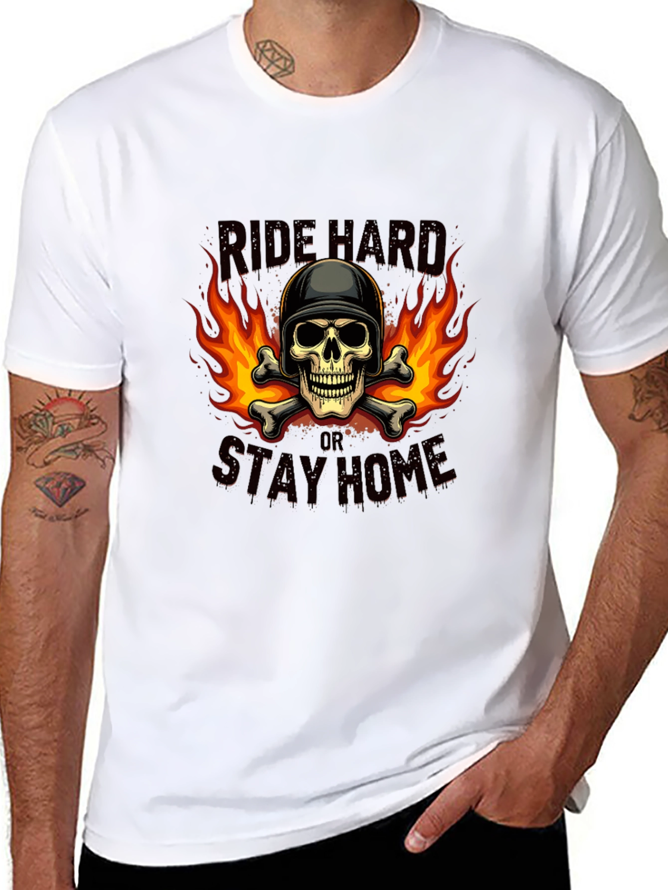 Ride Hard Skull Graphic T-Shirt