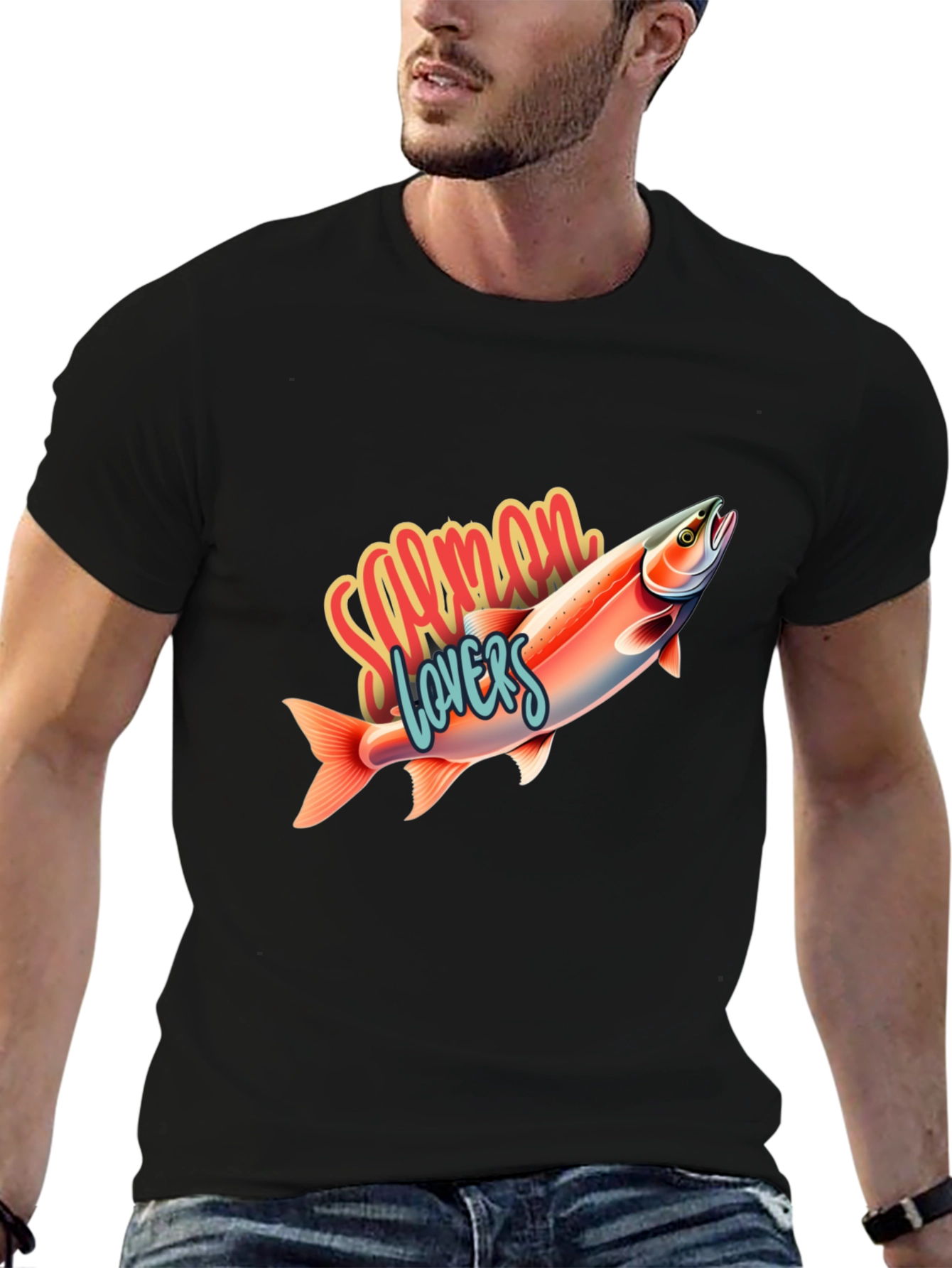 Salmon Lovers Graphic T-Shirt