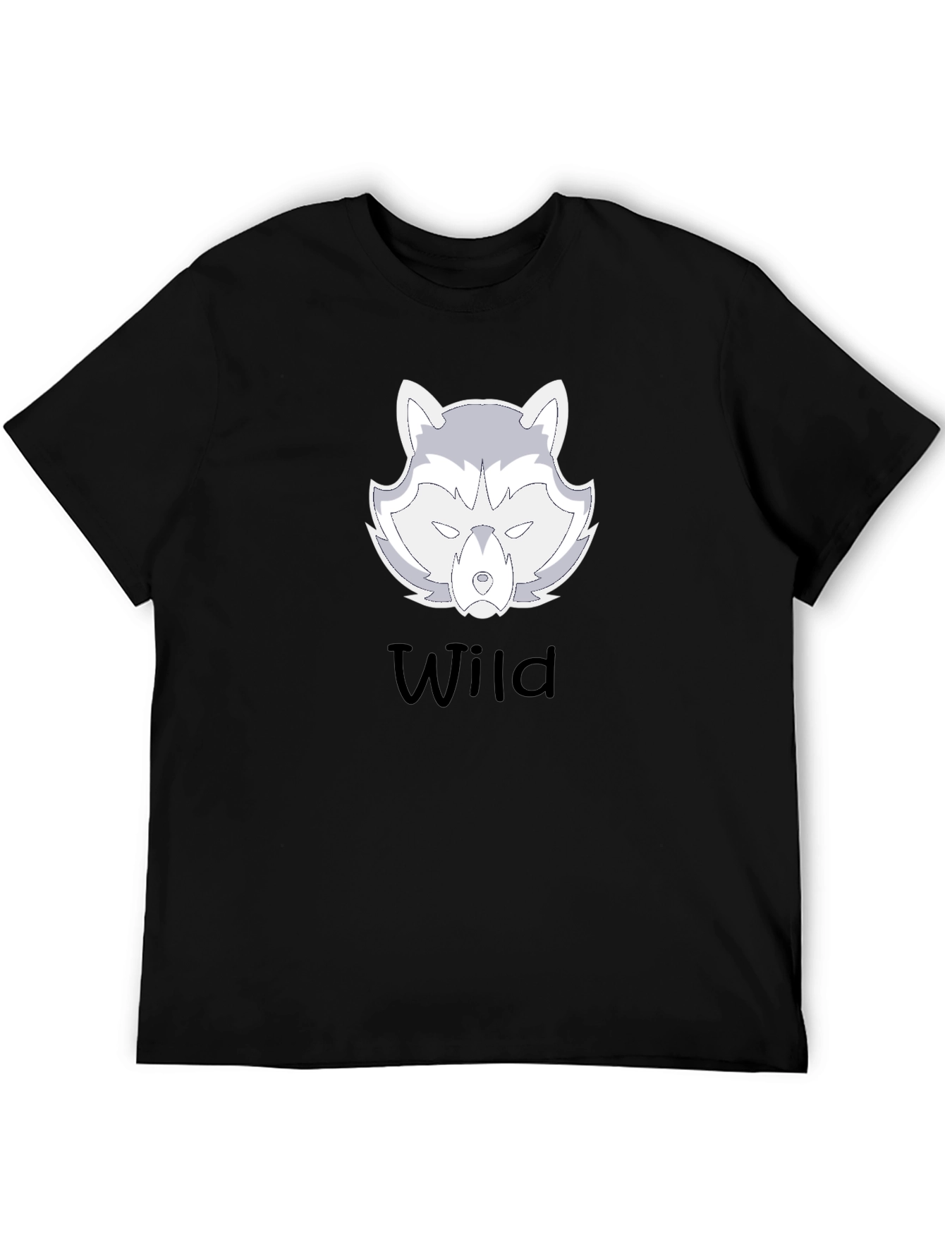 Wild Raccoon Graphic Print Black T-Shirt
