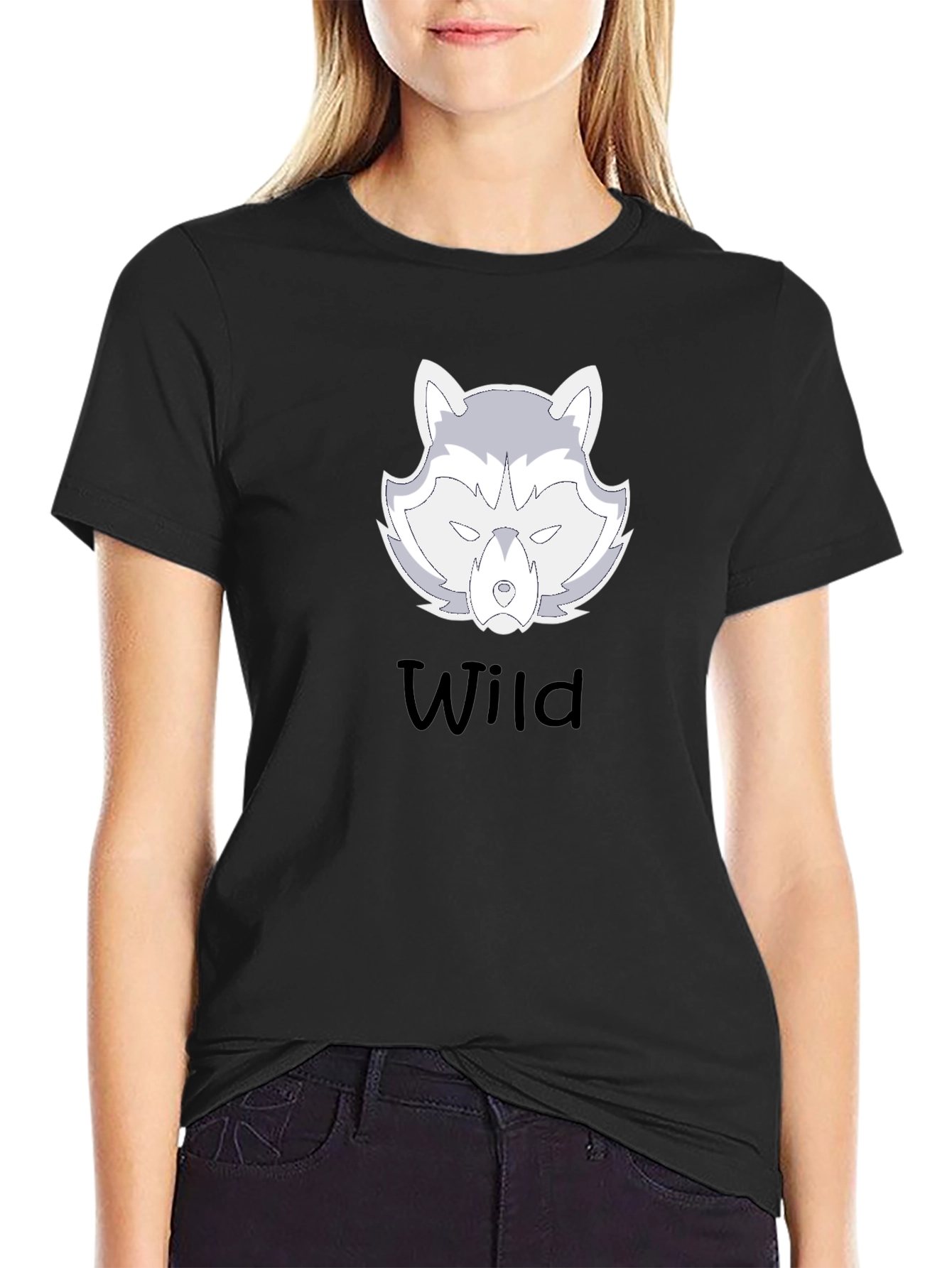 Wild Raccoon Graphic Print Black T-Shirt