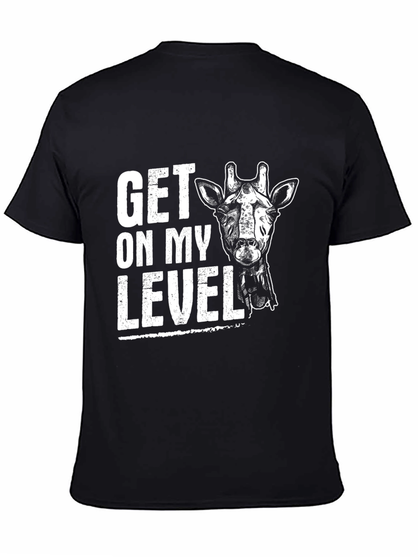Get On My Level Giraffe Graphic Tee - Black