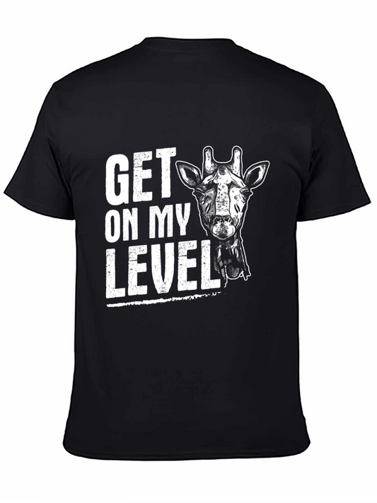 Get On My Level Giraffe Graphic Tee - Black