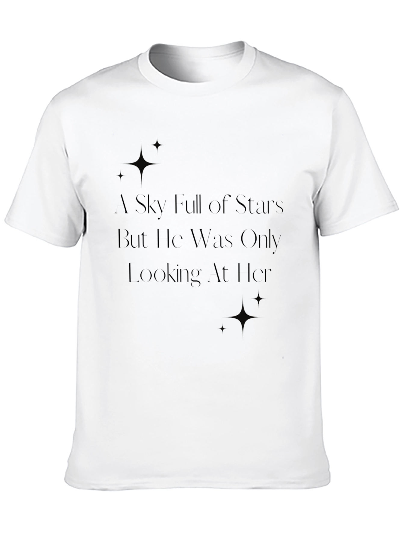 Stars & Love Graphic Tee - Soft Black T-Shirt