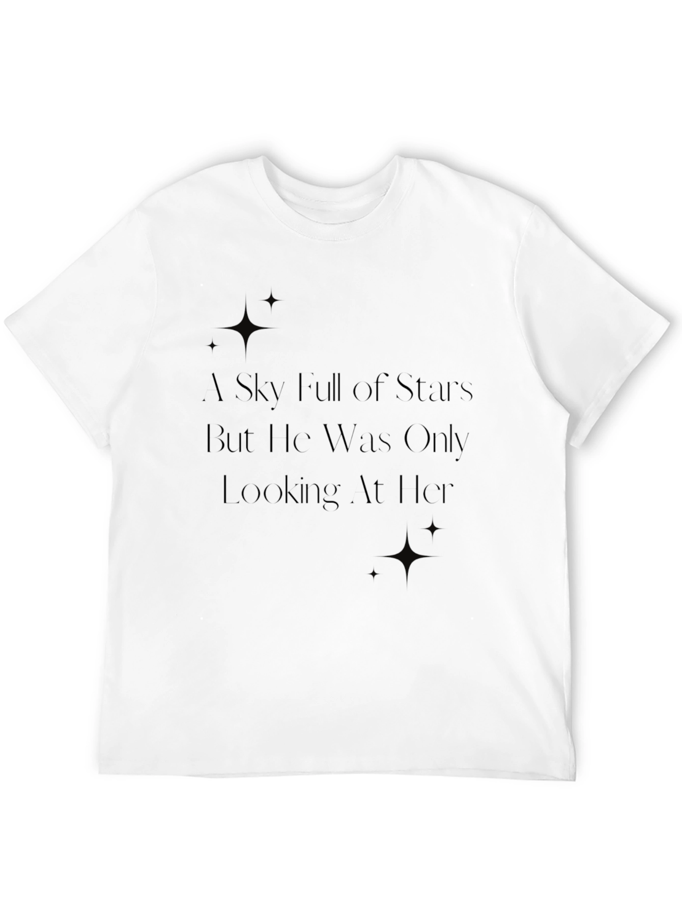 Stars & Love Graphic Tee - Soft Black T-Shirt