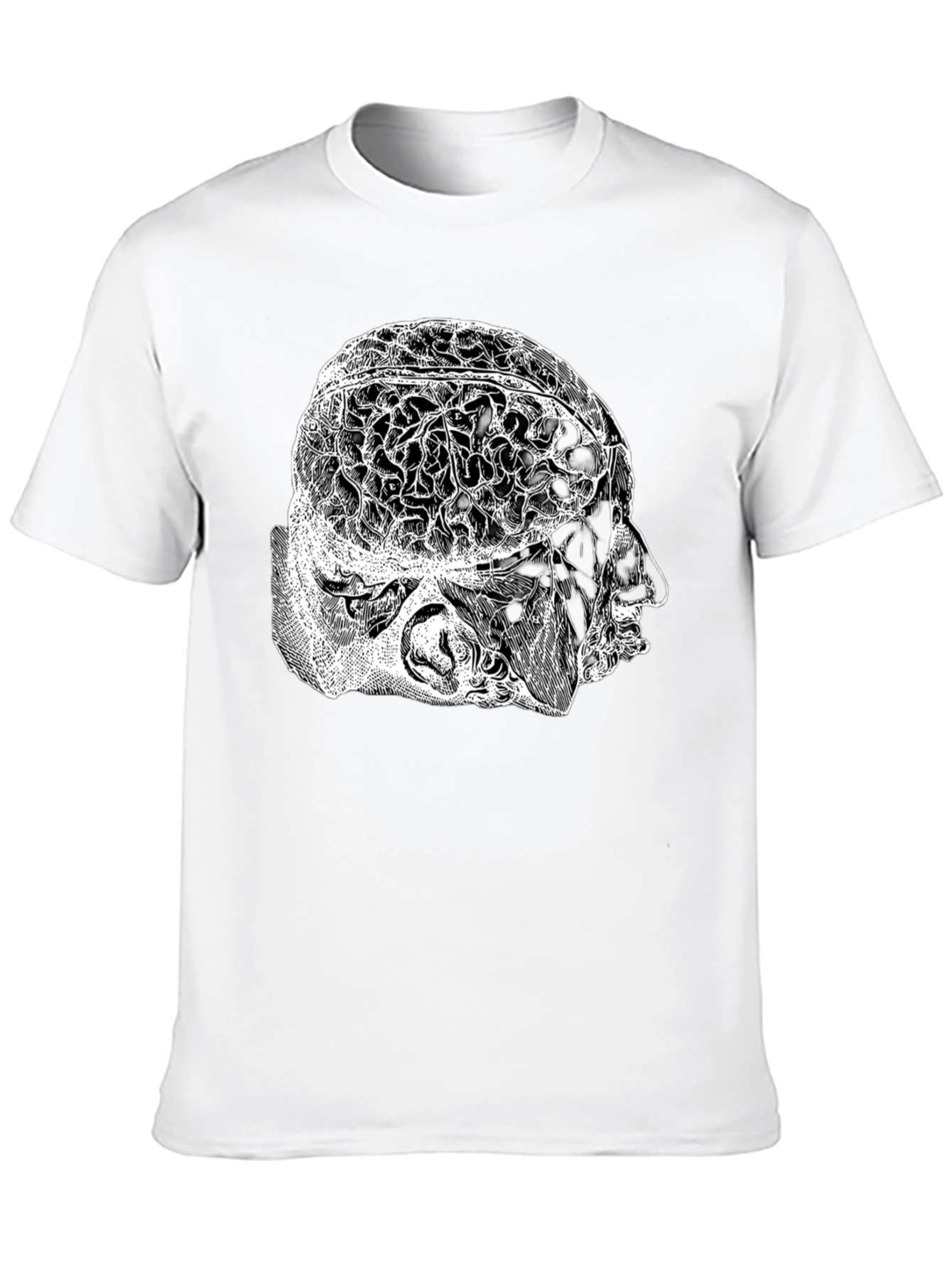 Anatomical Brain Graphic T-Shirt - Black