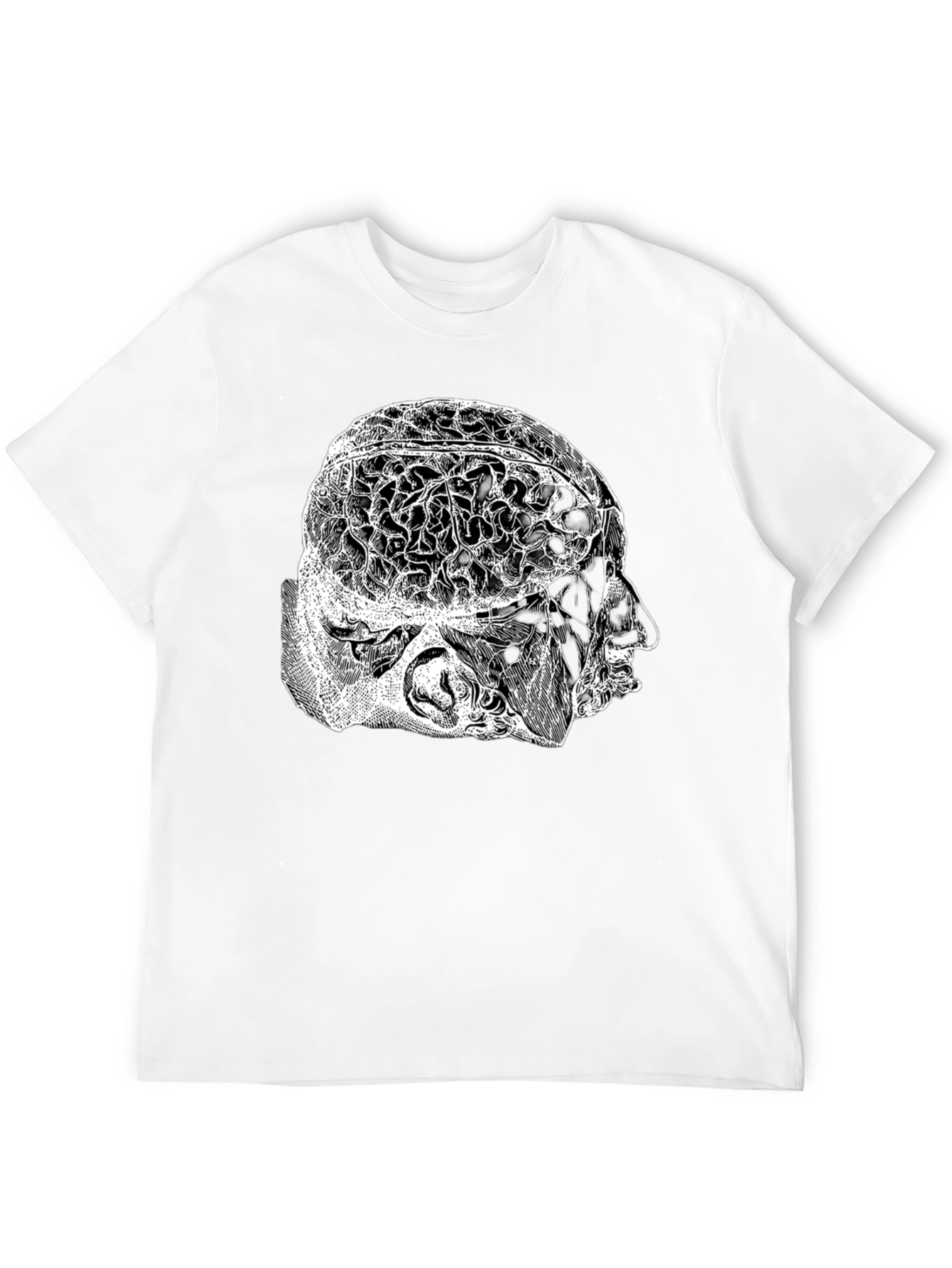 Anatomical Brain Graphic T-Shirt - Black
