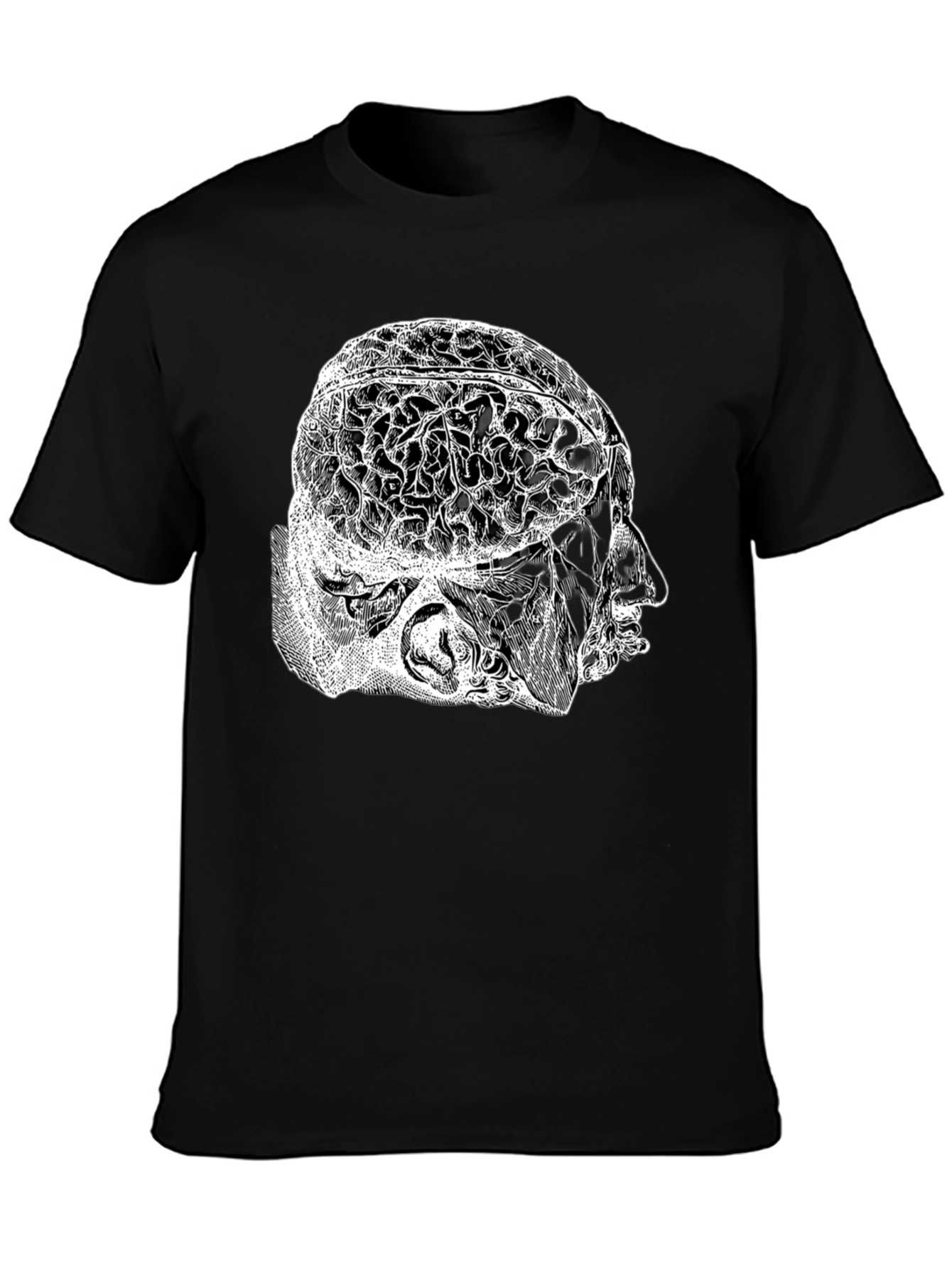 Anatomical Brain Graphic T-Shirt - Black