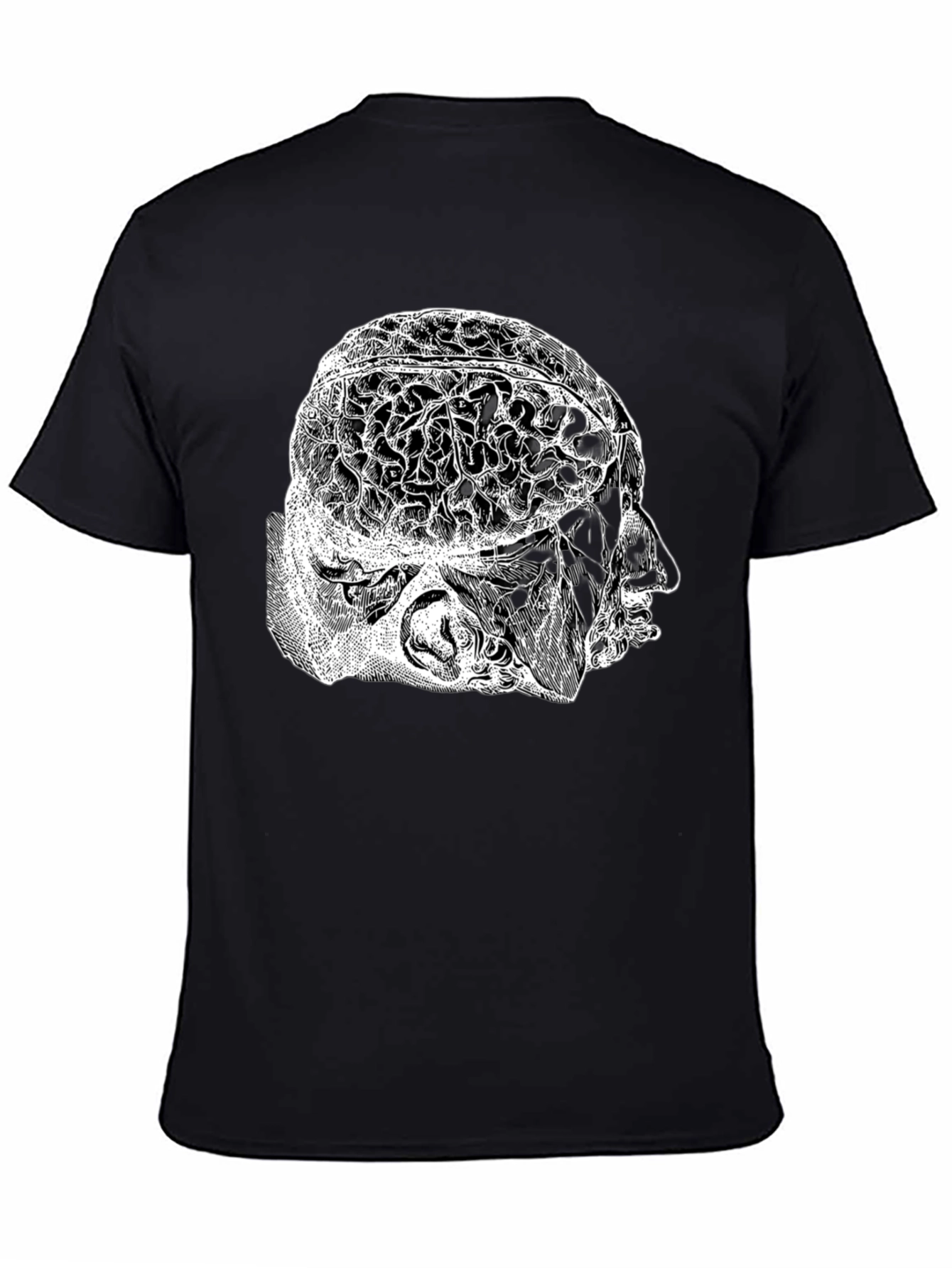 Anatomical Brain Graphic T-Shirt - Black