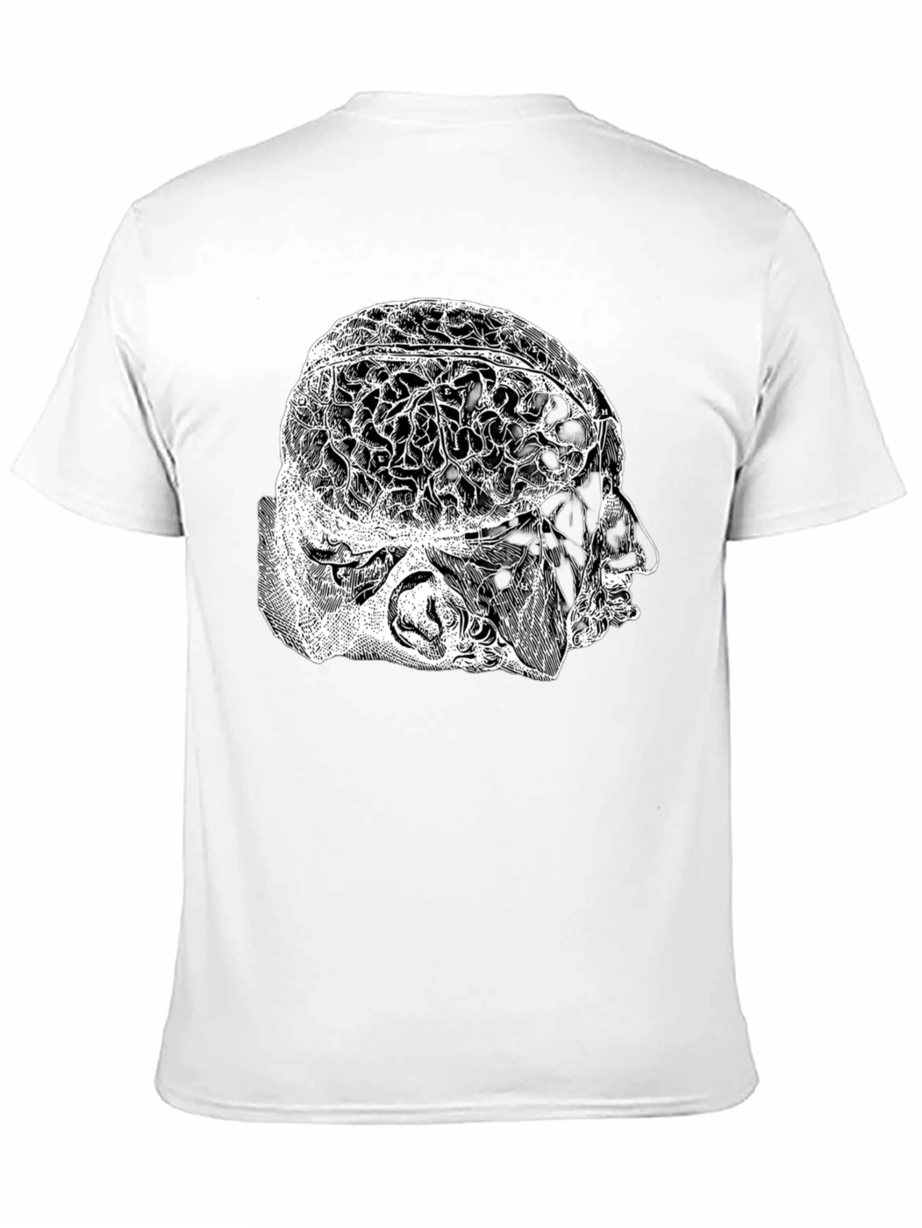 Anatomical Brain Graphic T-Shirt - Black