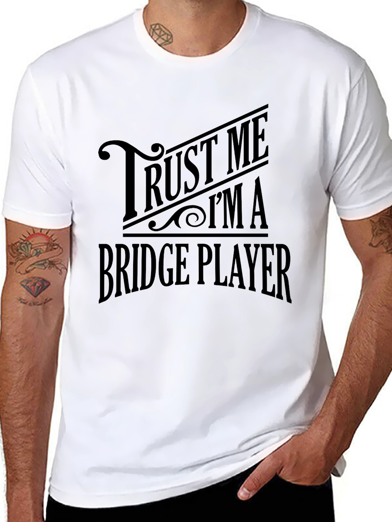 Trust Me Im a Bridge Player Black T-Shirt