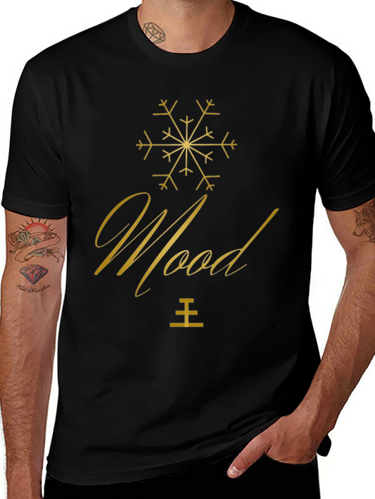 Stylish Mood Graphic Tee - Soft Black T-Shirt