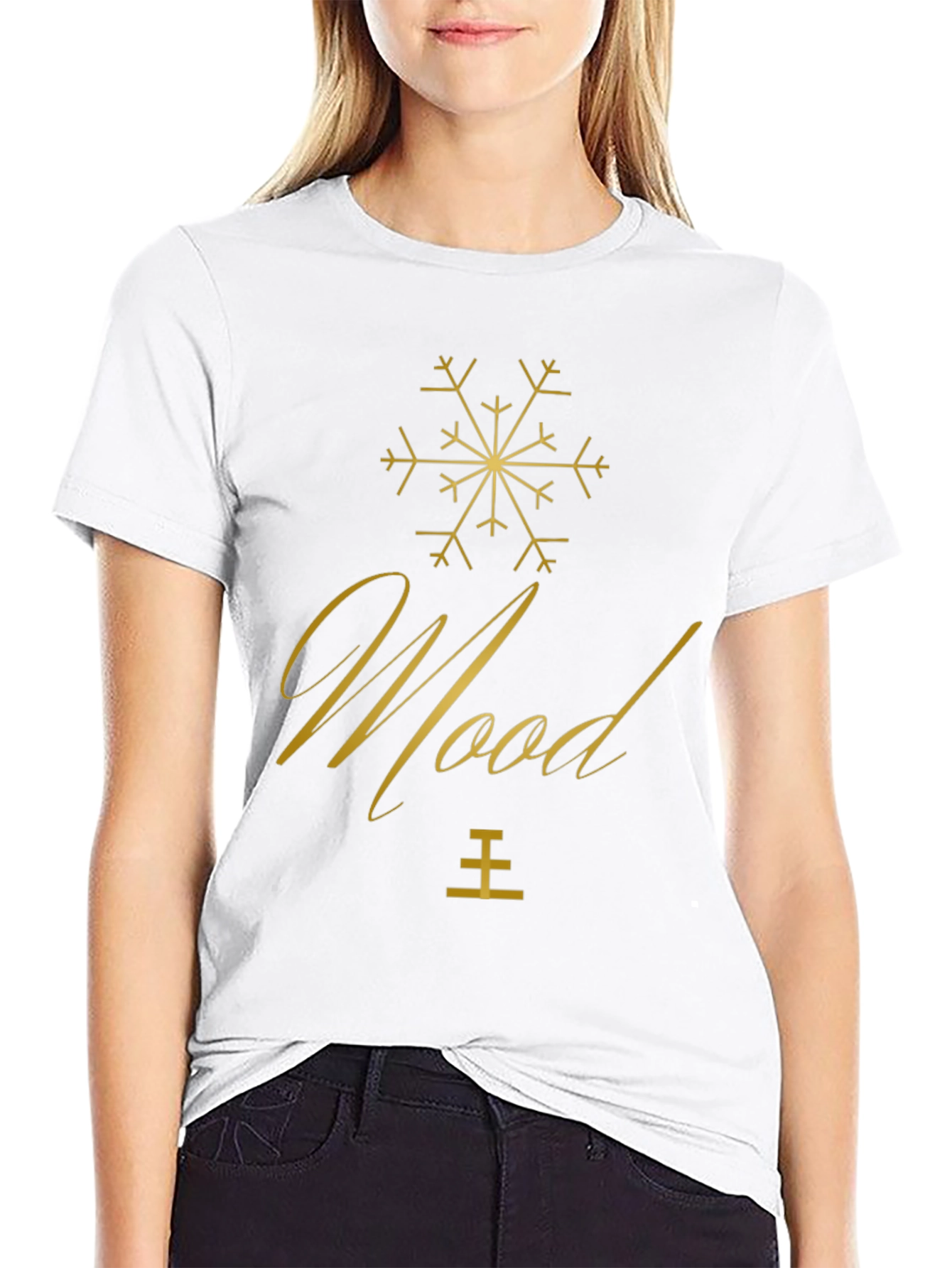 Stylish Mood Graphic Tee - Soft Black T-Shirt