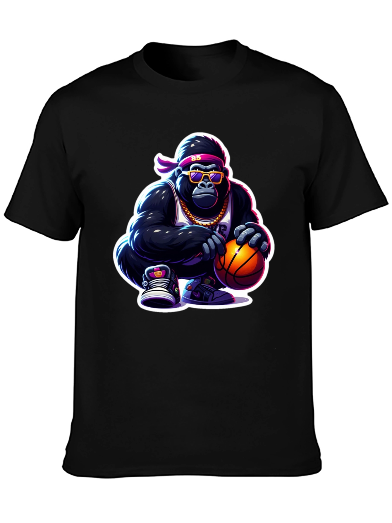 Cool Gorilla Basketball Graphic Tee