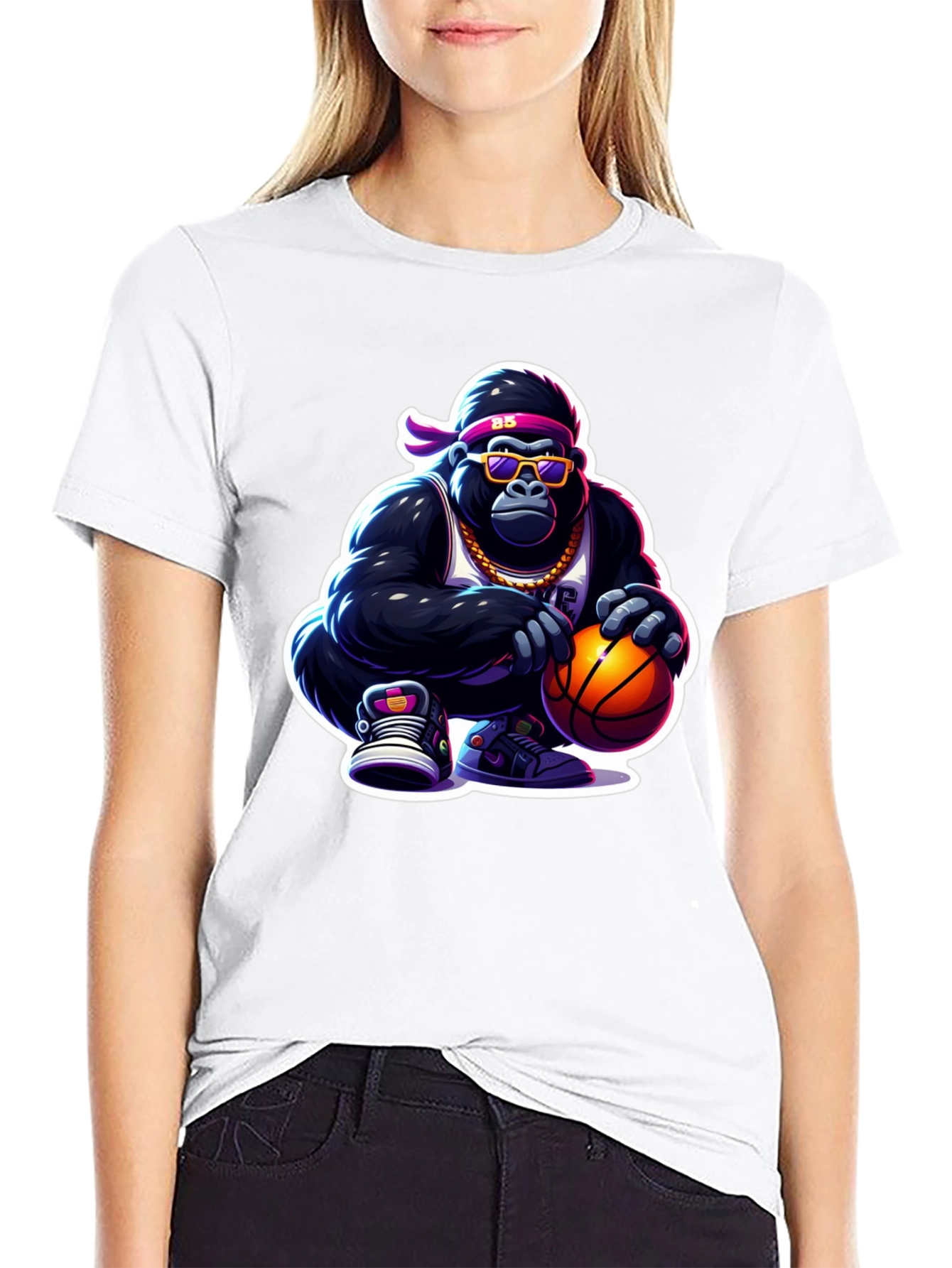 Cool Gorilla Basketball Graphic Tee