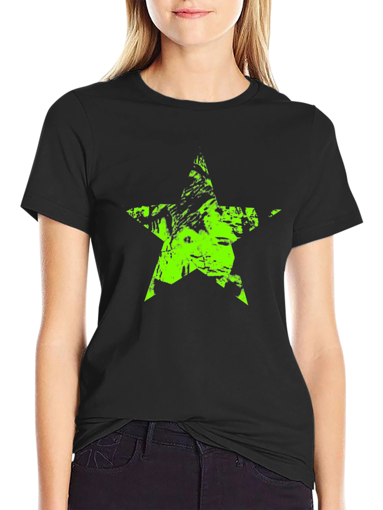 Grunge Star Black T-Shirt