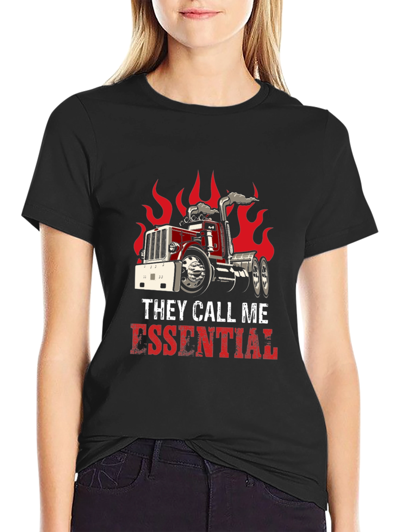 Essential Trucker T-Shirt - Black
