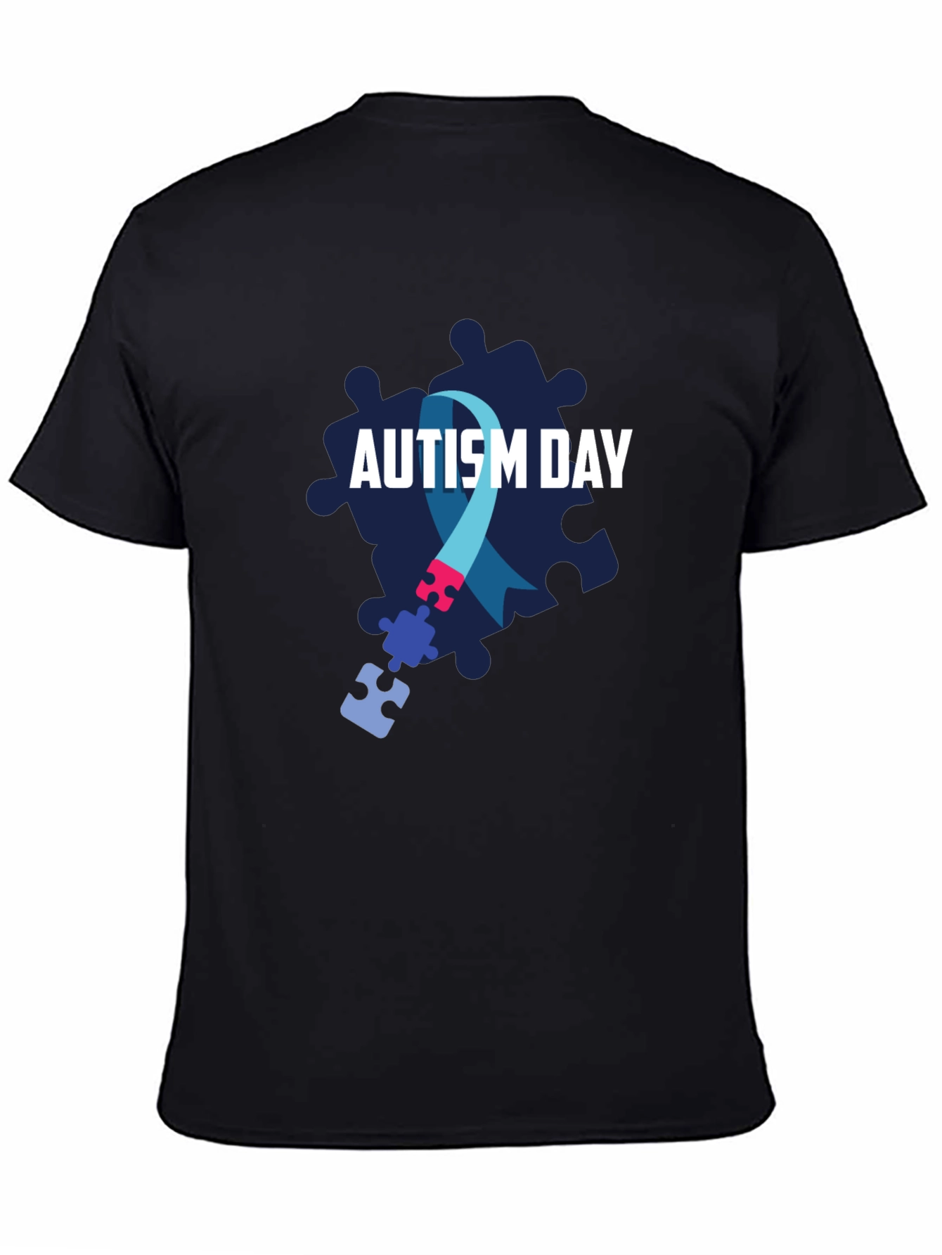 Autism Awareness T-Shirt - Puzzle Ribbon Design