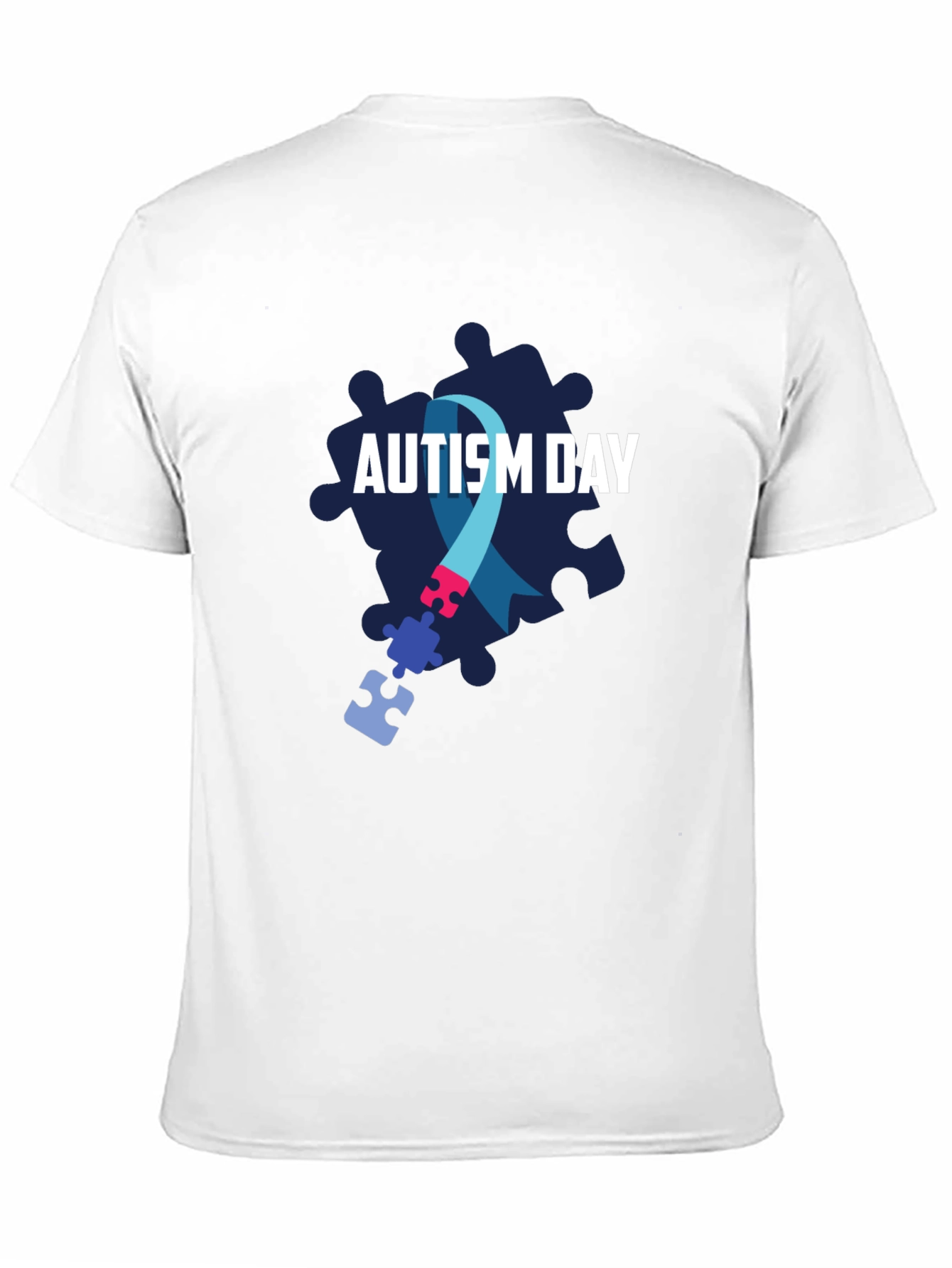 Autism Awareness T-Shirt - Puzzle Ribbon Design