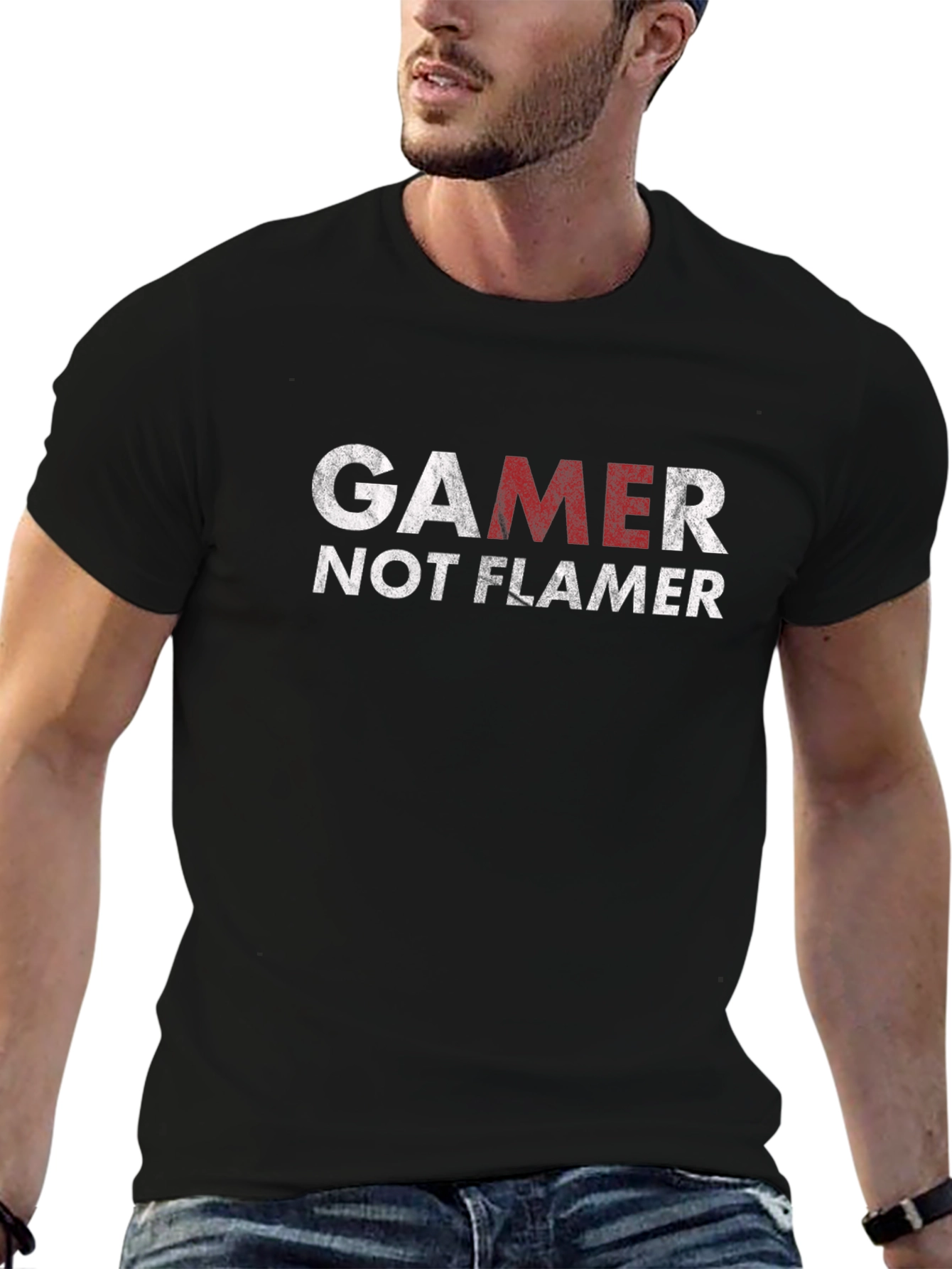 Gamer Not Flamer Graphic Tee - Black T-Shirt