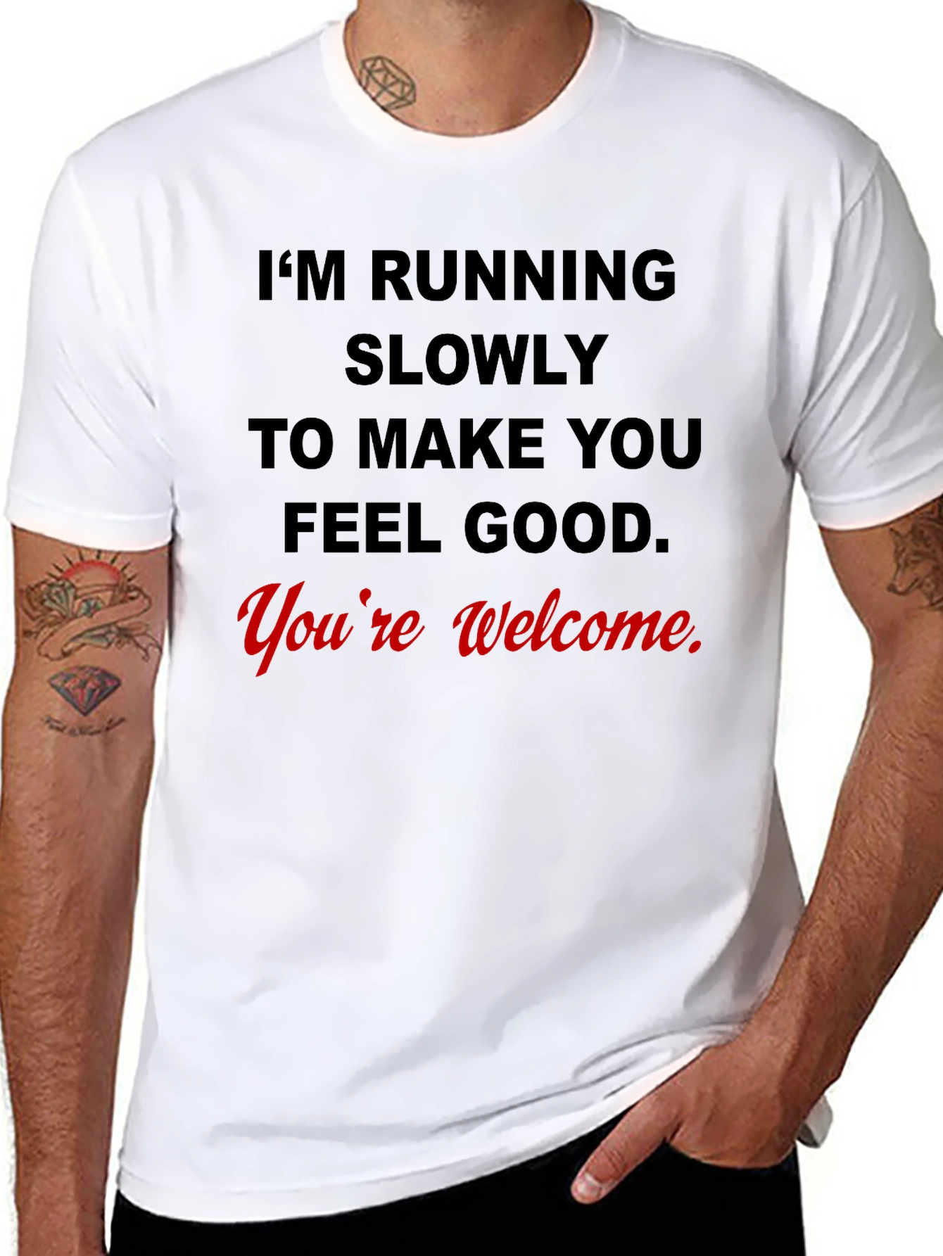 Funny Running Slogan T-Shirt - Youre Welcome