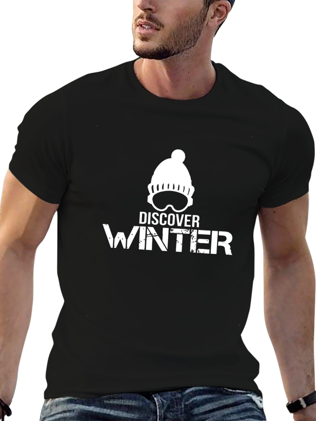 Discover Winter Black Graphic Tee