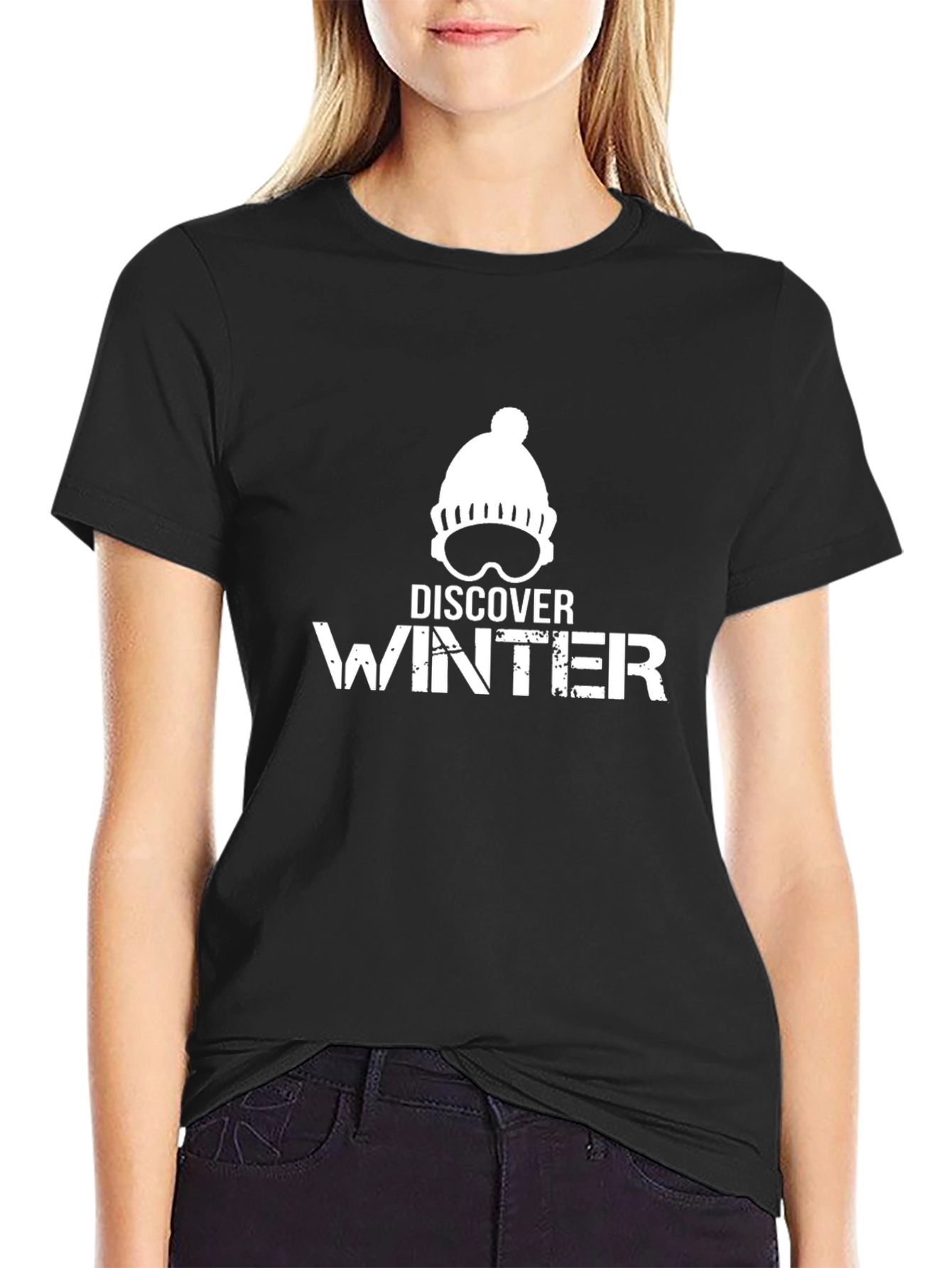 Discover Winter Black Graphic Tee