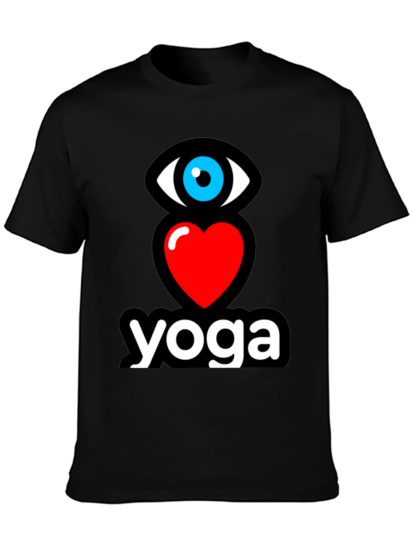 Eye Heart Yoga Black Graphic T-Shirt