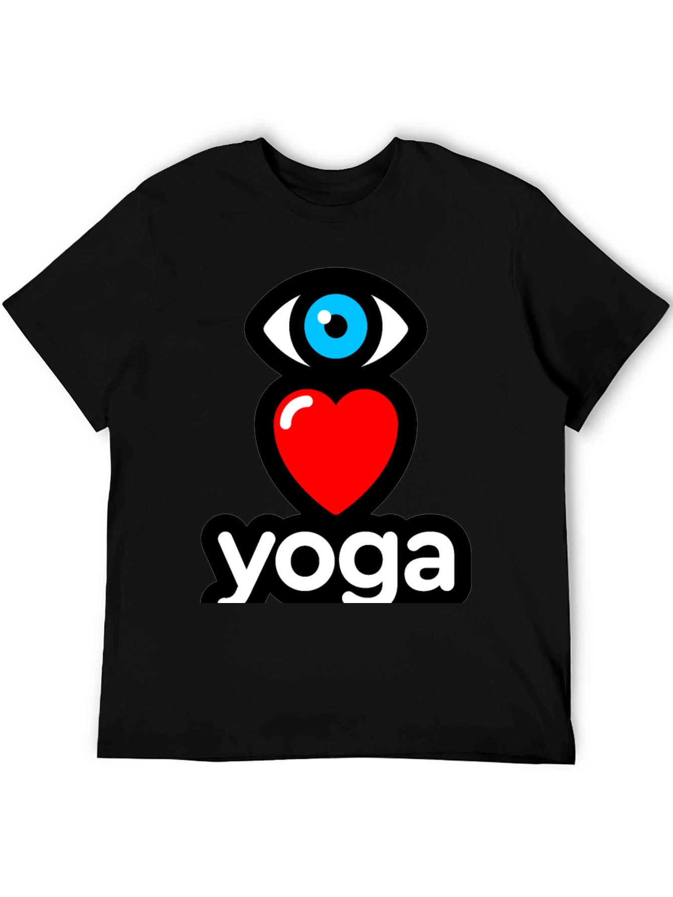 Eye Heart Yoga Black Graphic T-Shirt