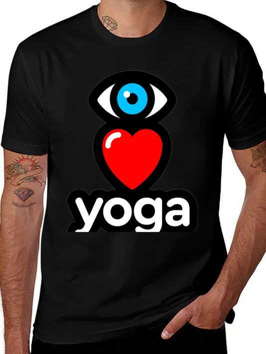Eye Heart Yoga Black Graphic T-Shirt