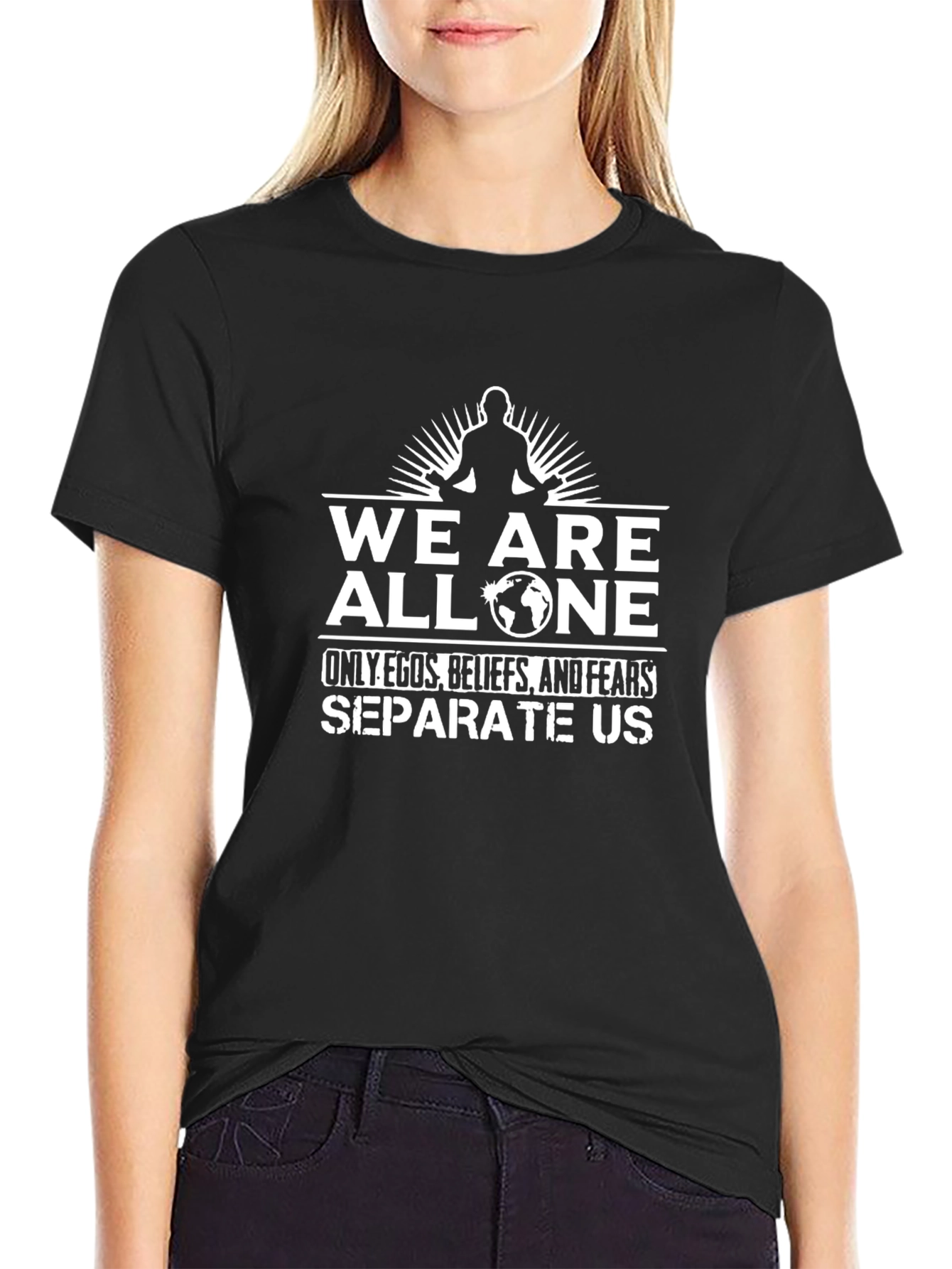 We Are All One Graphic T-Shirt - Black