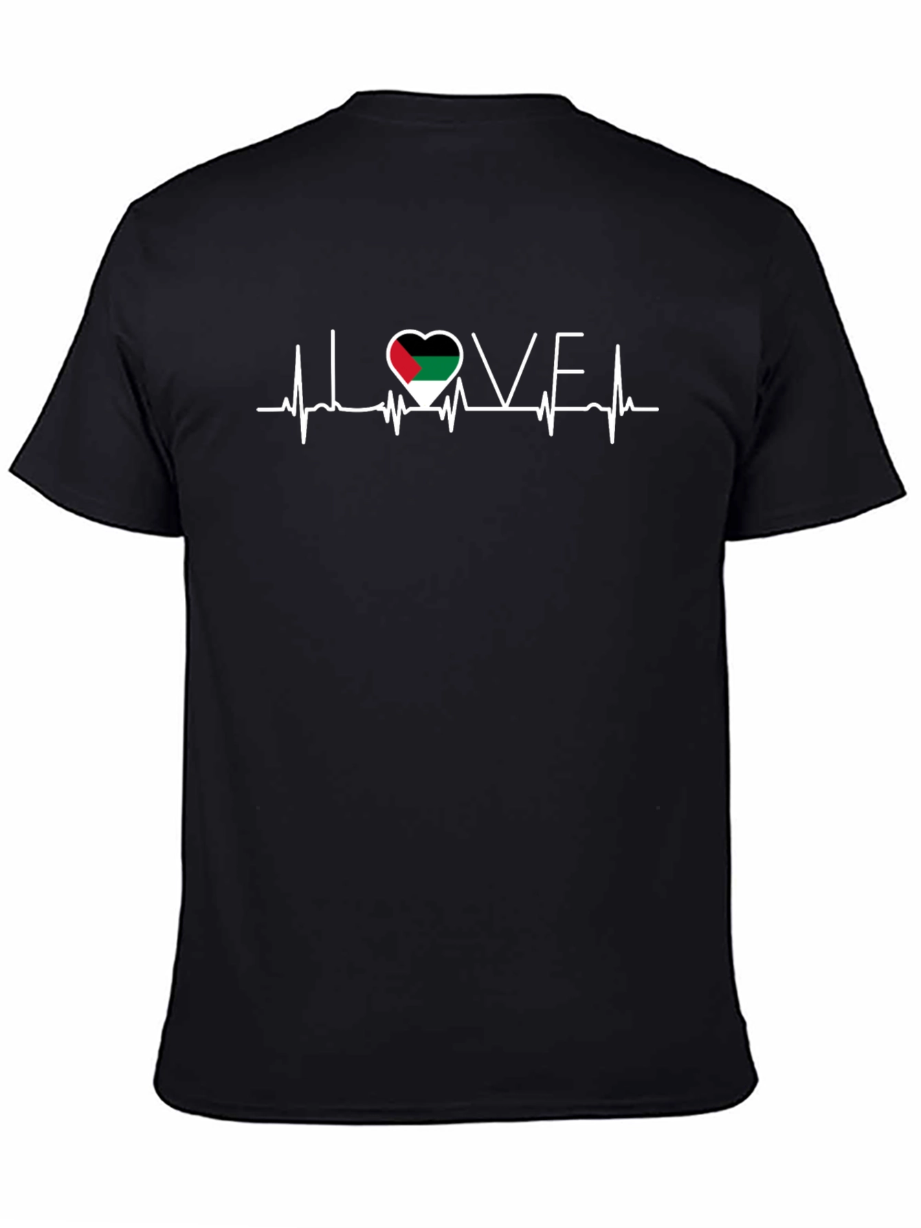 Palestine Flag Heartbeat T-Shirt - Show Your Love!