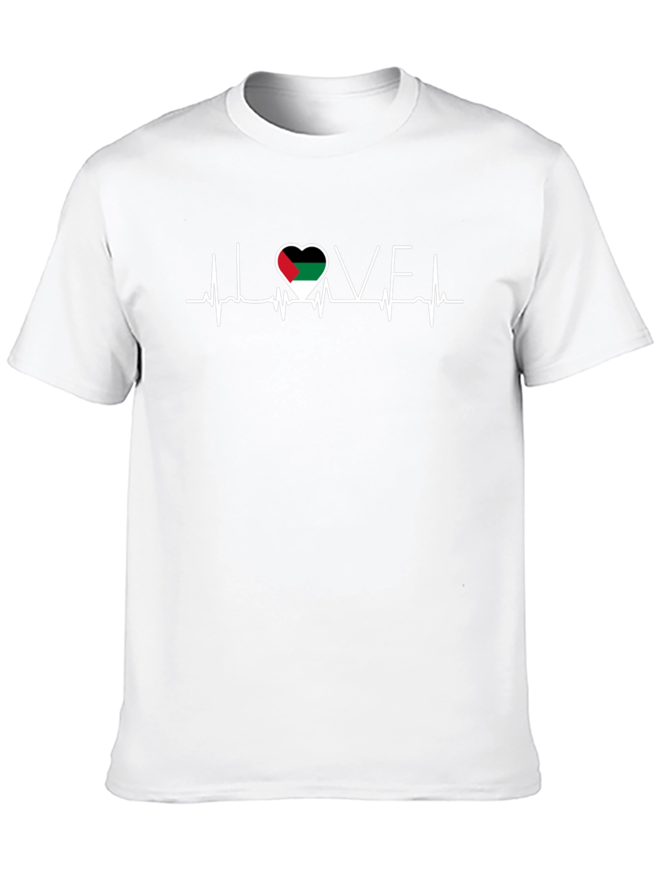 Palestine Flag Heartbeat T-Shirt - Show Your Love!