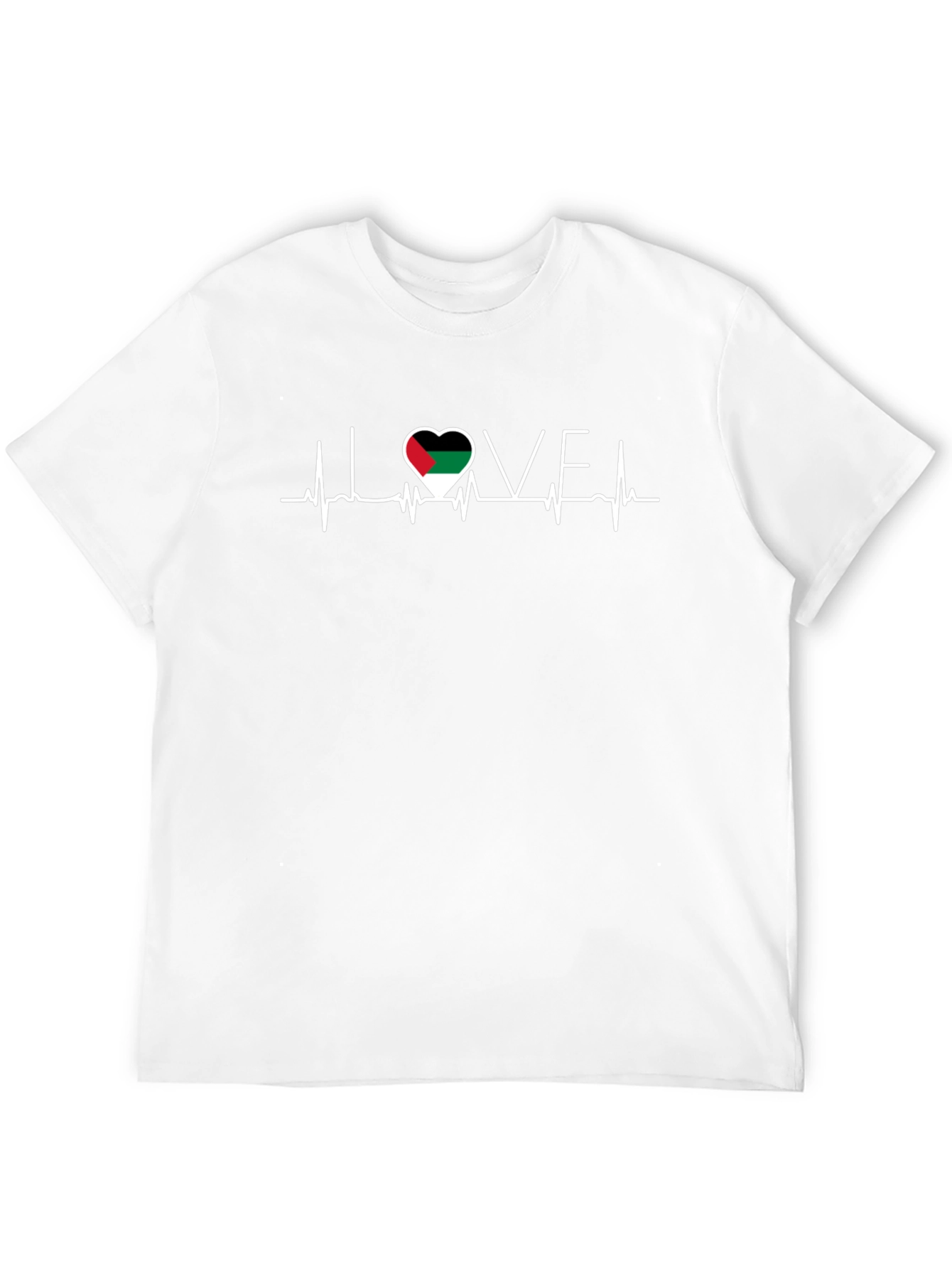 Palestine Flag Heartbeat T-Shirt - Show Your Love!