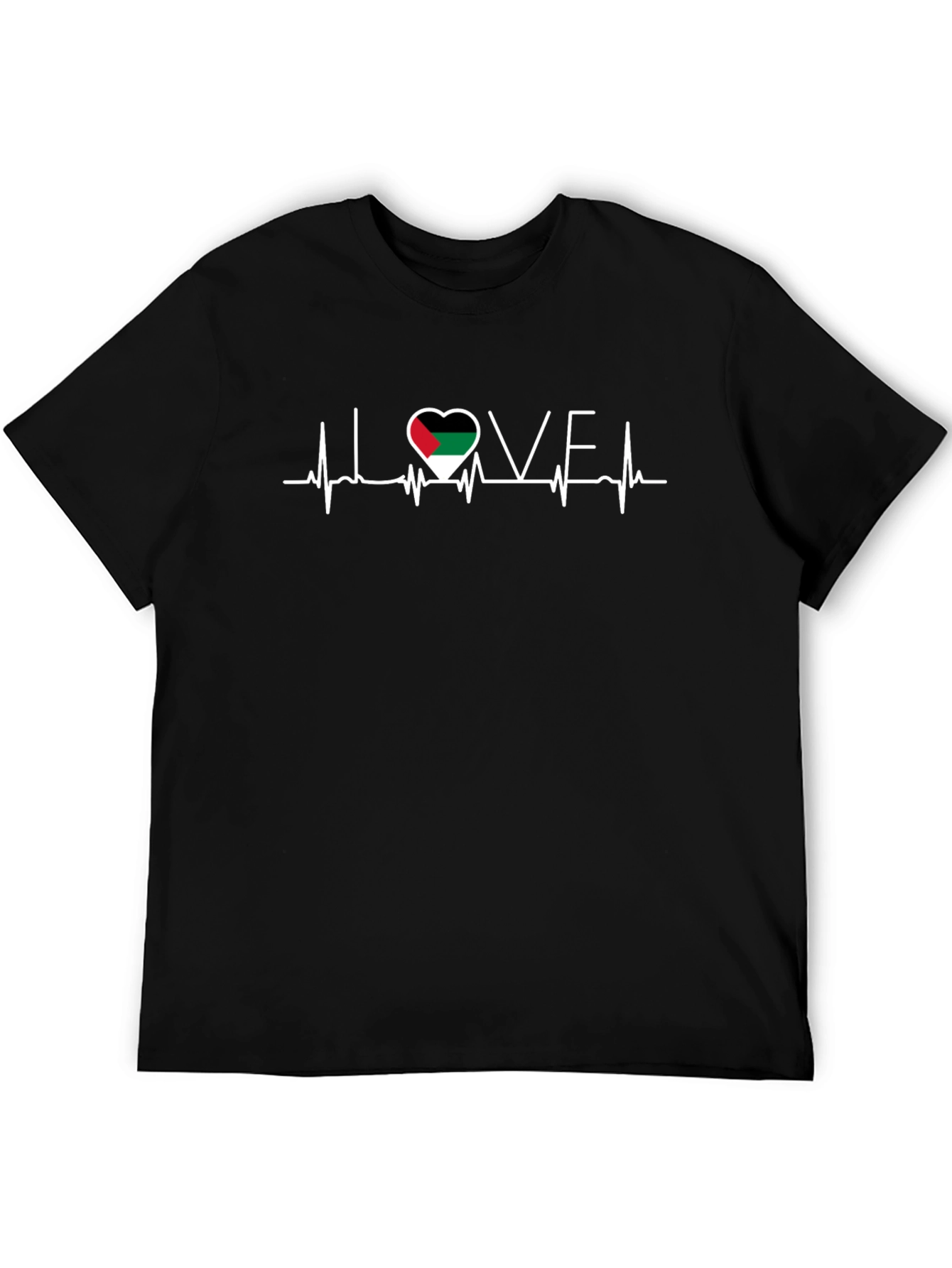 Palestine Flag Heartbeat T-Shirt - Show Your Love!