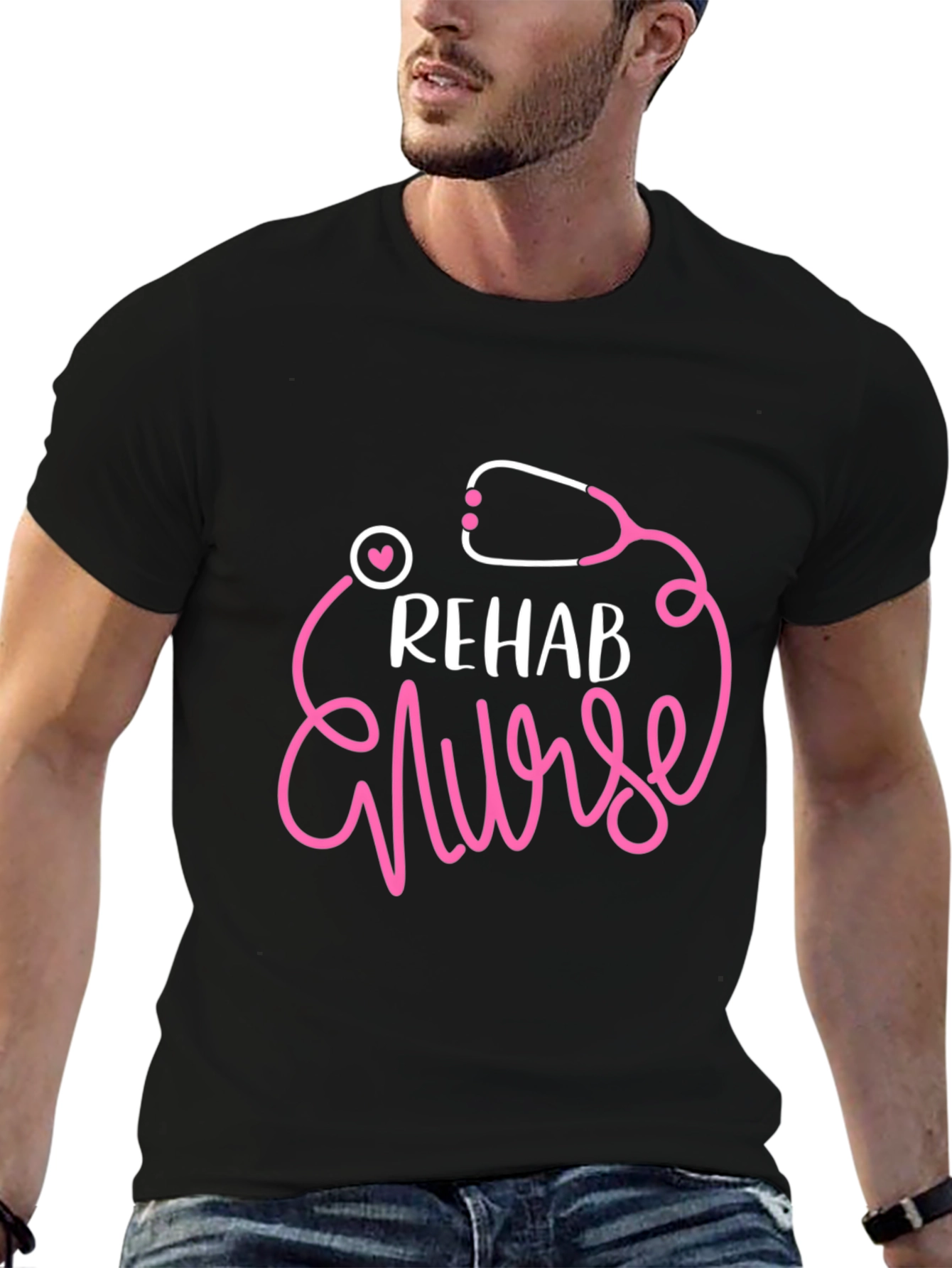 Rehab Nurse T-Shirt - Stethoscope Graphic Tee