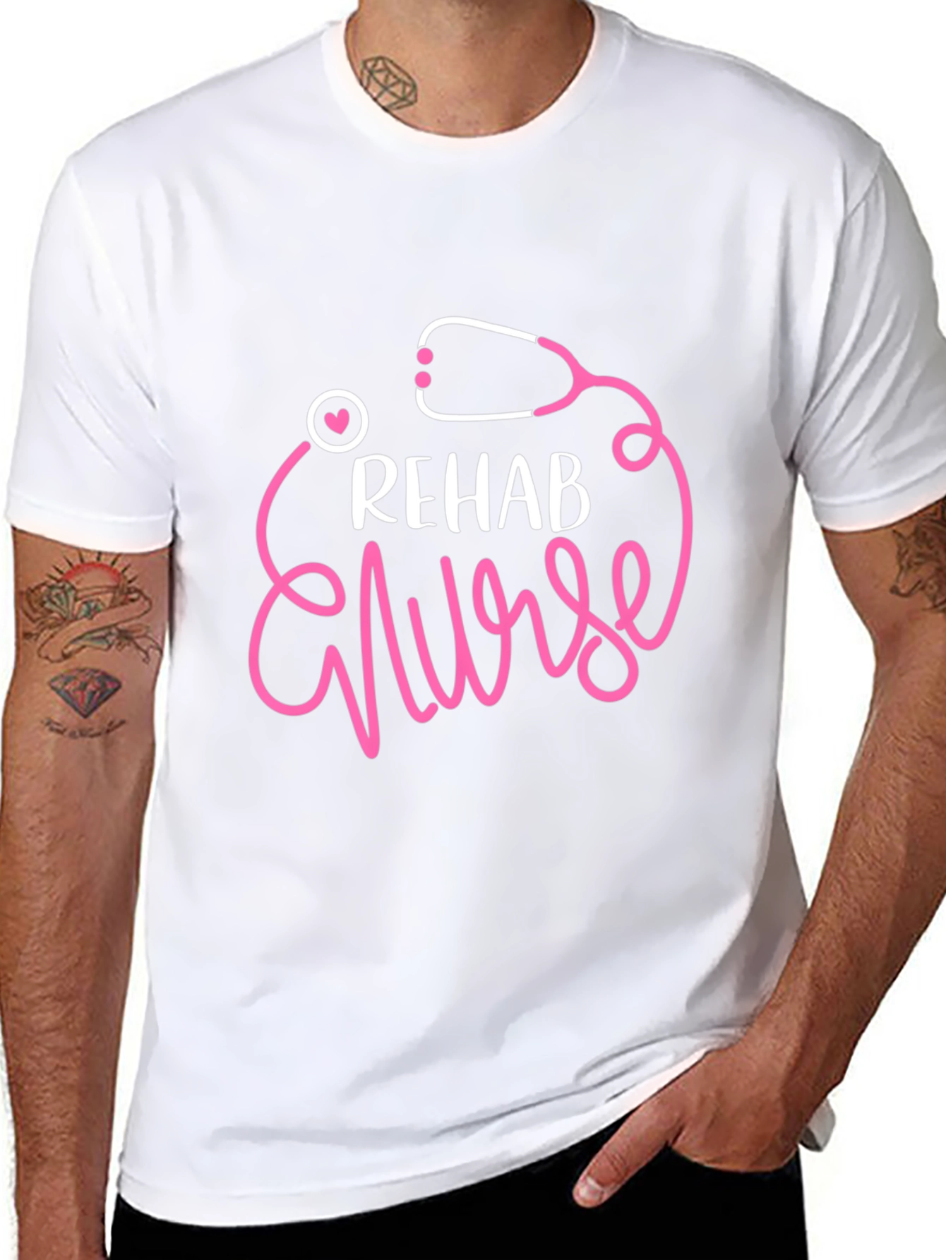 Rehab Nurse T-Shirt - Stethoscope Graphic Tee