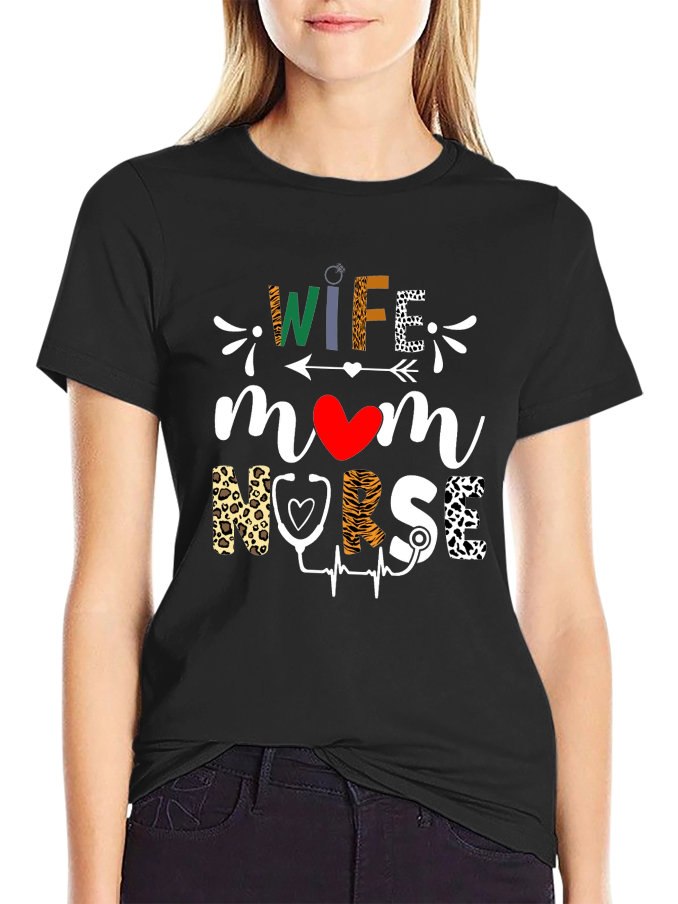 Wife Mom Nurse Graphic T-Shirt