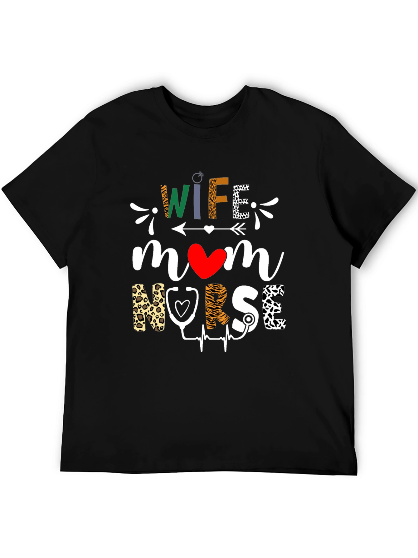 Wife Mom Nurse Graphic T-Shirt