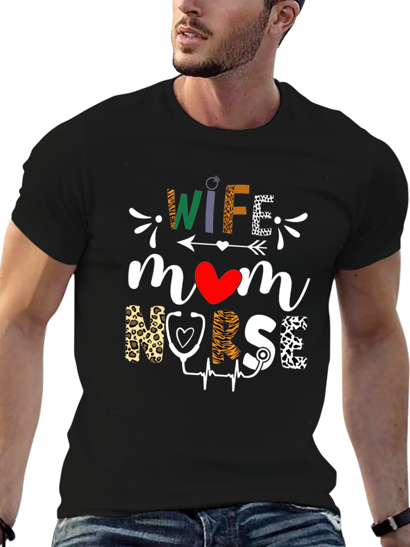 Wife Mom Nurse Graphic T-Shirt