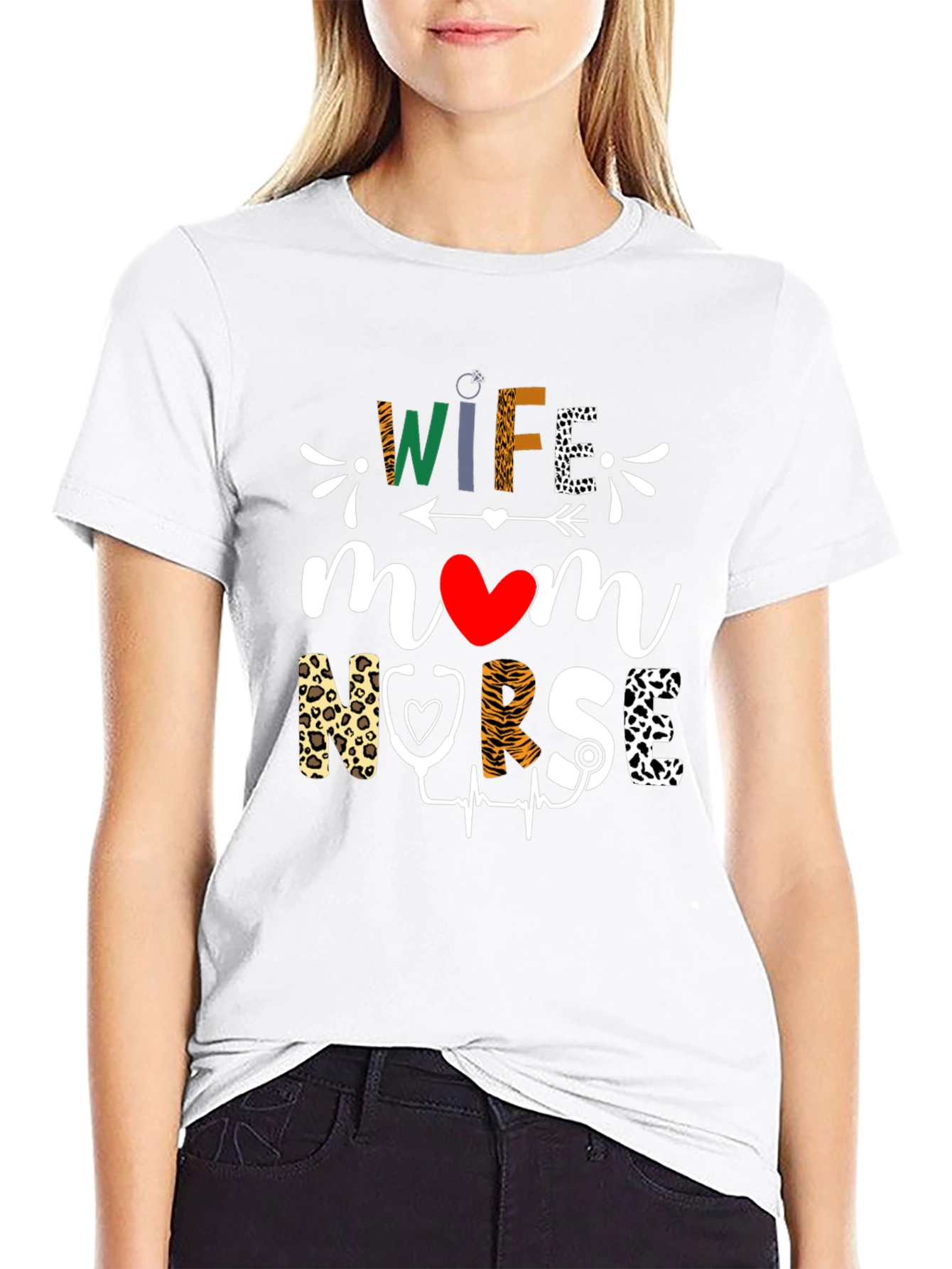 Wife Mom Nurse Graphic T-Shirt