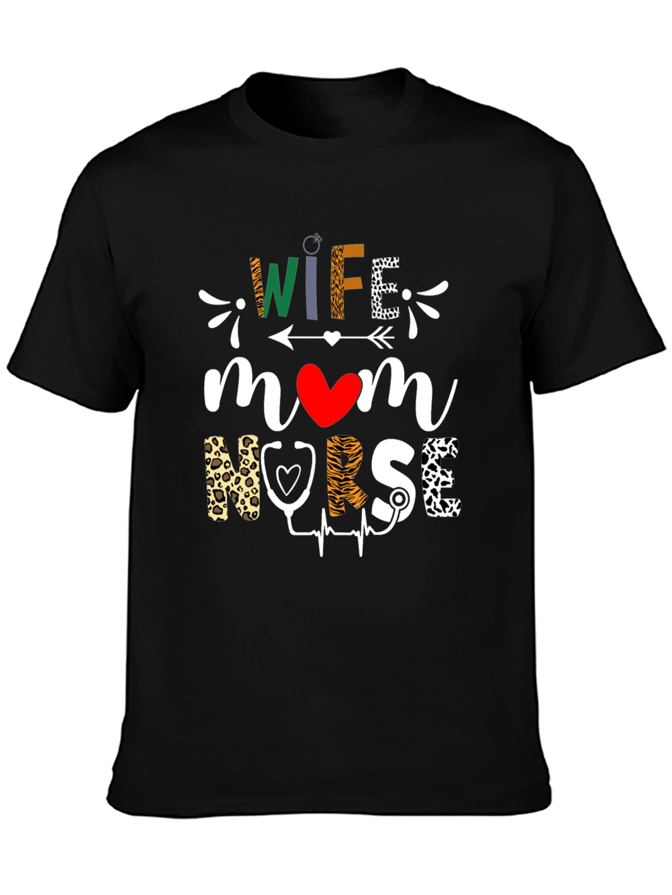 Wife Mom Nurse Graphic T-Shirt
