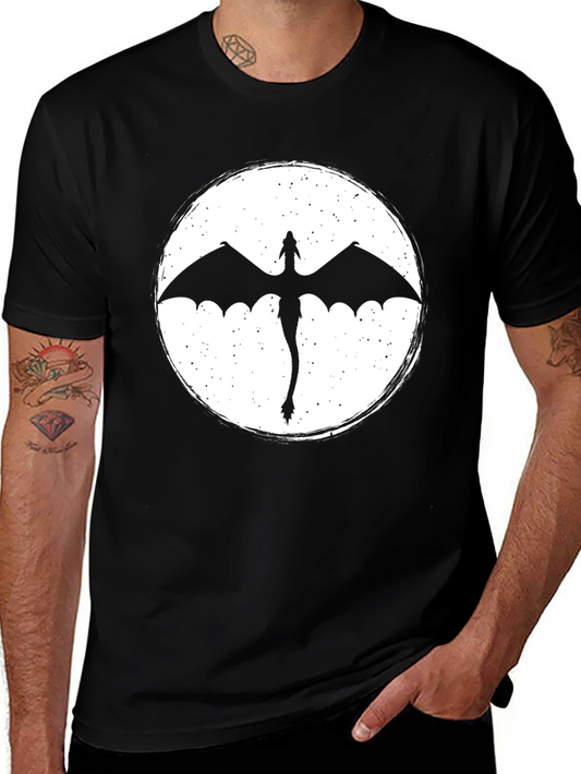 Dragon Silhouette Graphic Tee - Black
