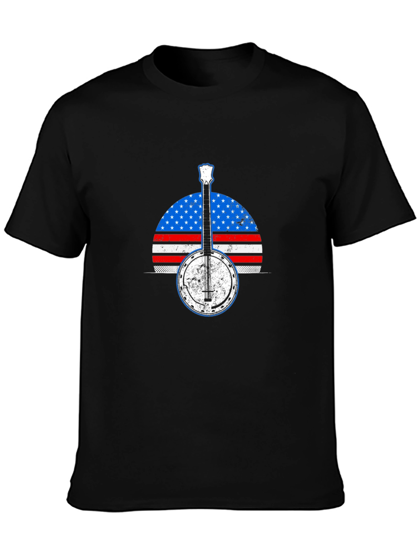 Banjo American Flag T-Shirt - Music Patriotic Tee