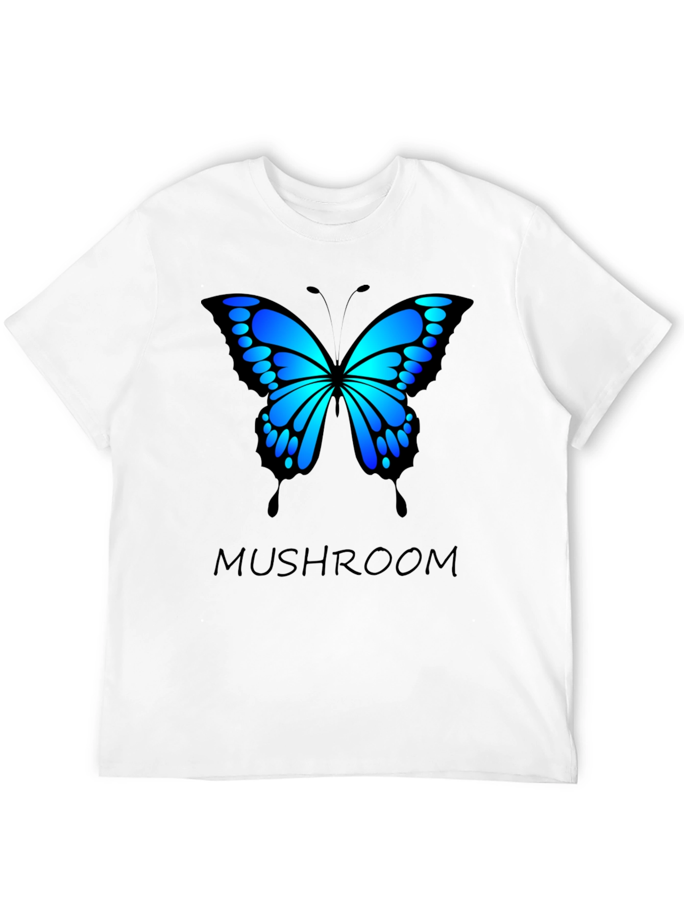 Butterfly Mushroom T-Shirt - Black Cotton Blend