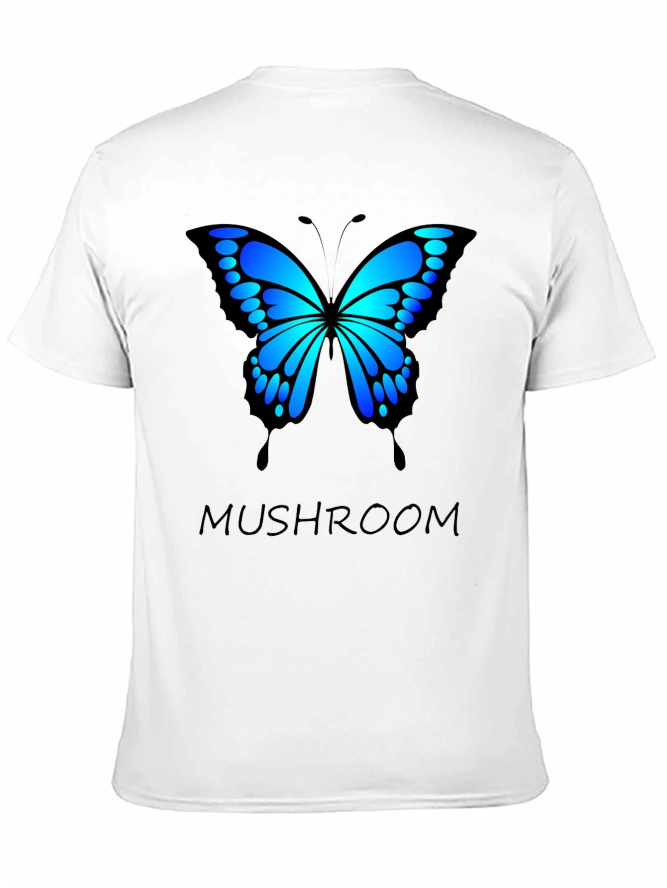Butterfly Mushroom T-Shirt - Black Cotton Blend