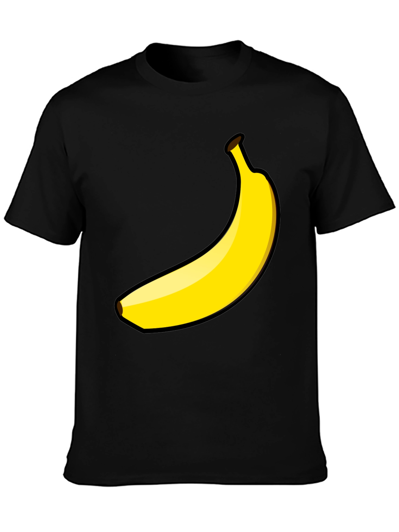 Banana Graphic Tee - Black Cotton Casual Shirt