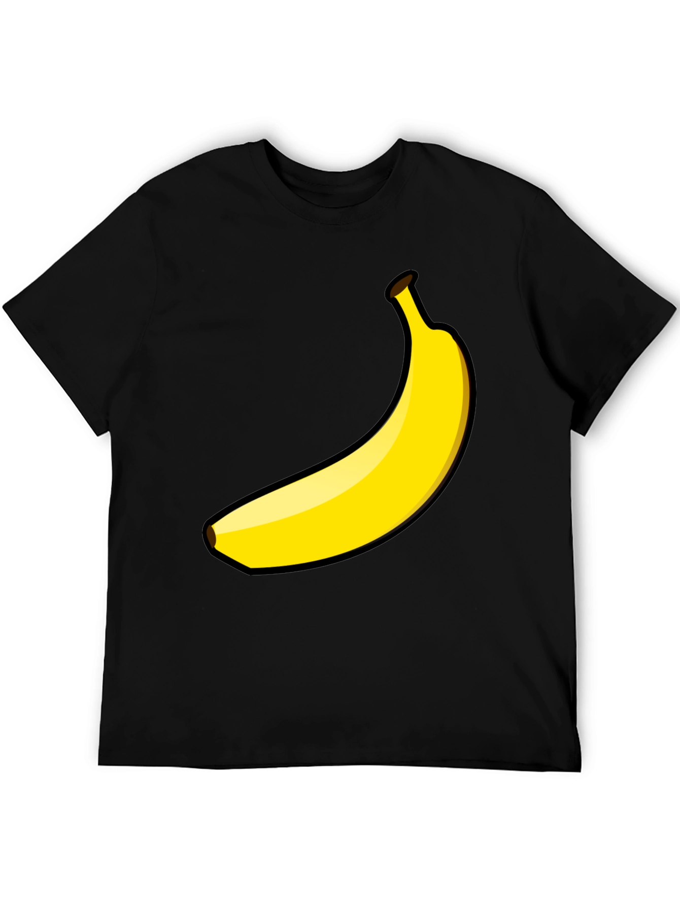 Banana Graphic Tee - Black Cotton Casual Shirt