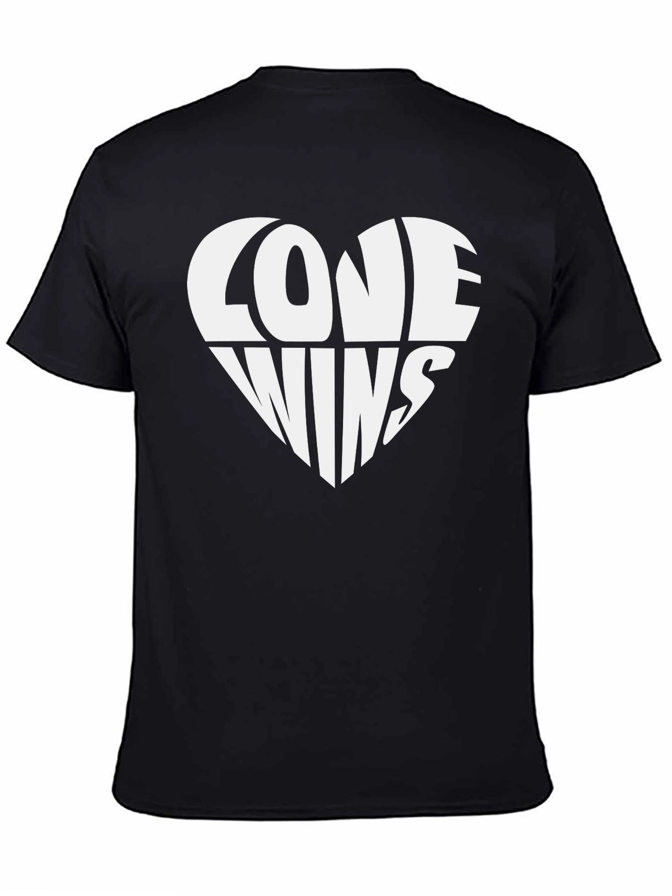 Love Wins Heart Graphic T-Shirt - Black