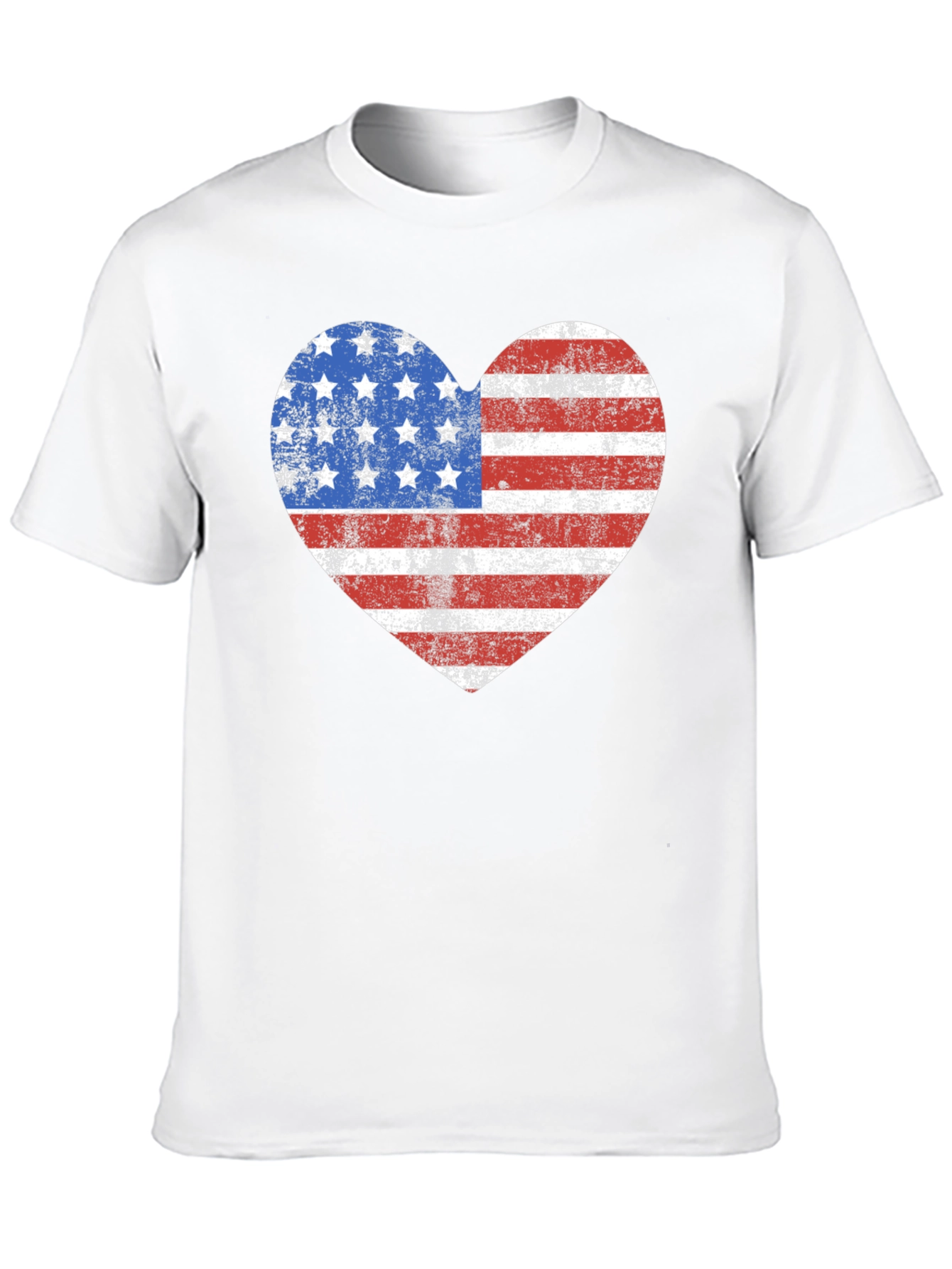 American Flag Heart Graphic T-Shirt