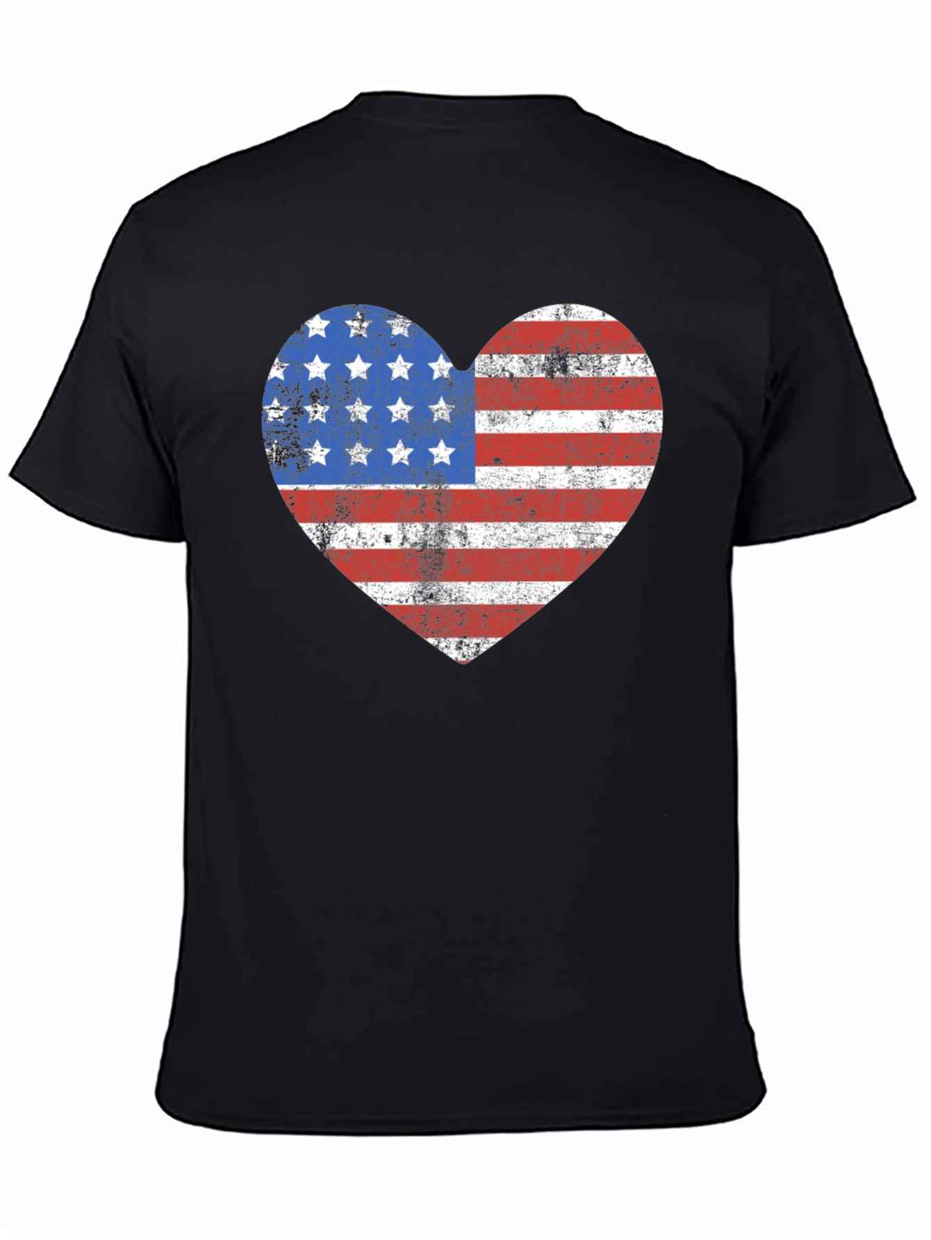 American Flag Heart Graphic T-Shirt